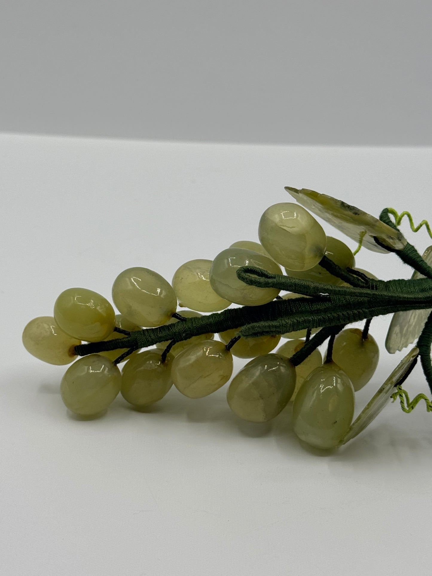 Glass Green Grapes Decor. 6”