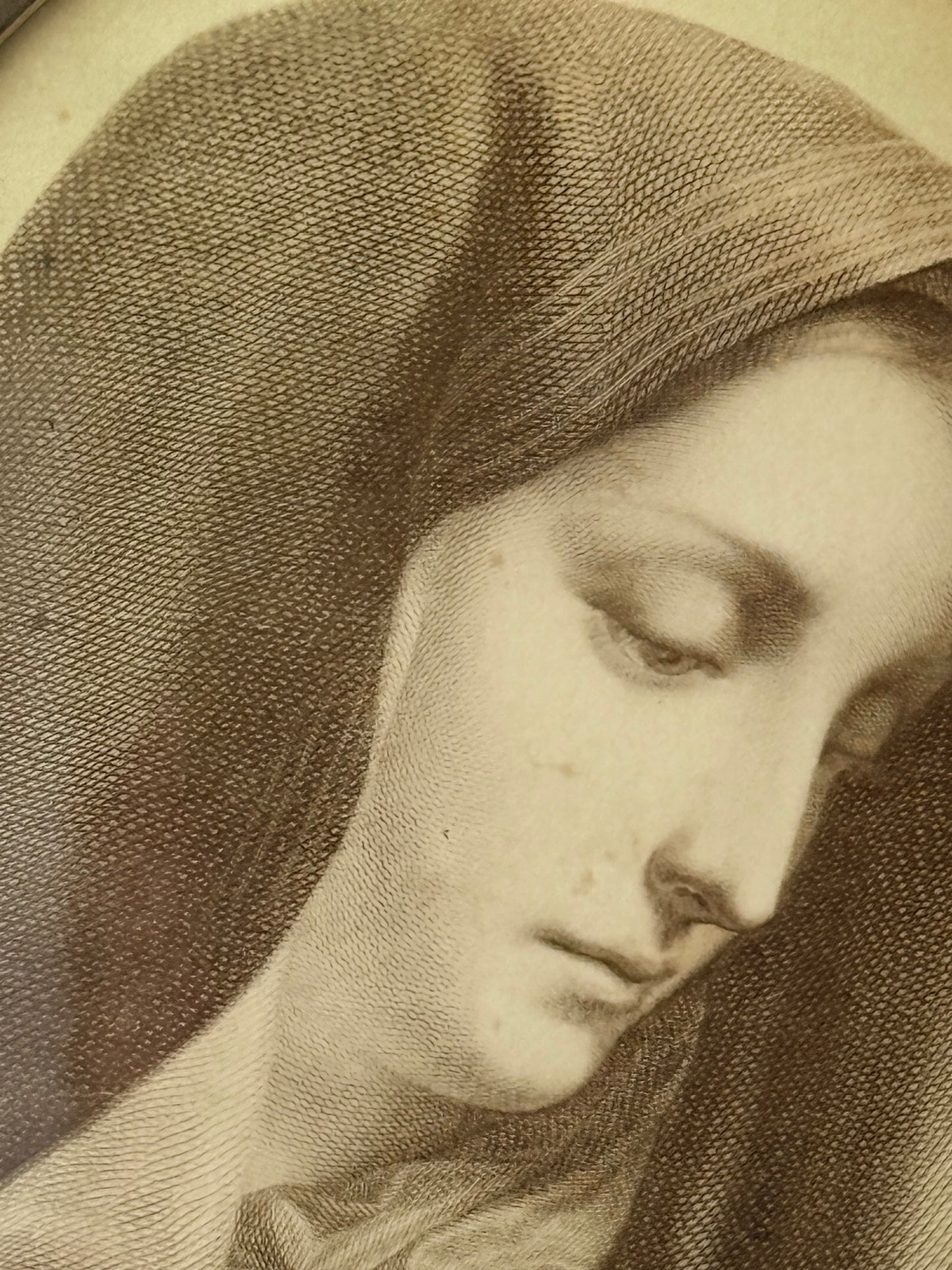 Vintage Virgin Mary Wall Art, 9”