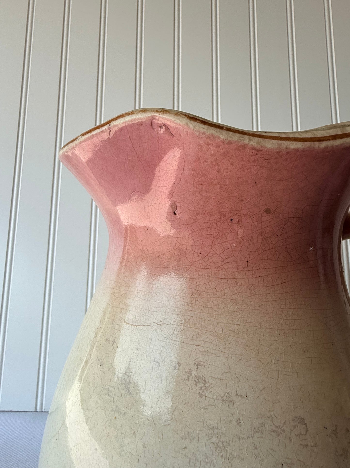 French Style Pink Ironstone Pitcher