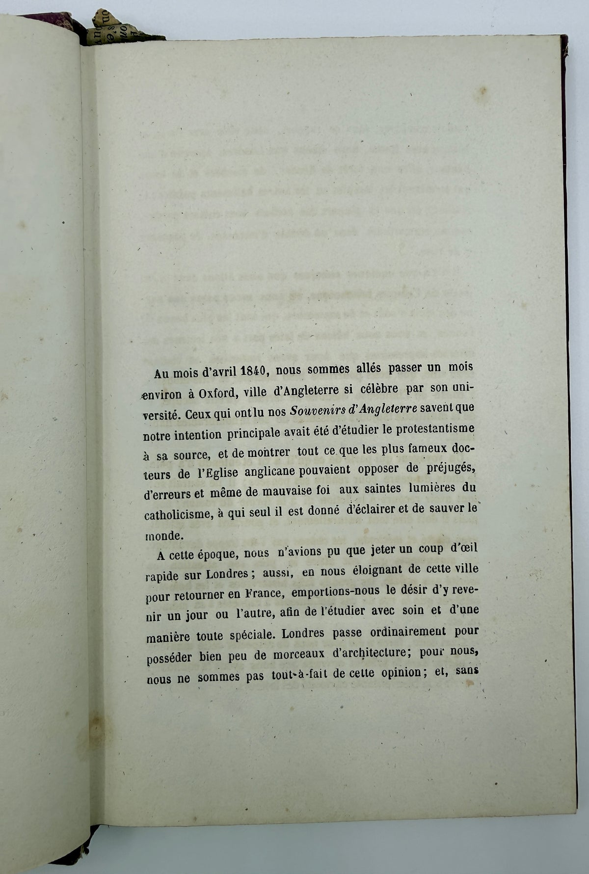 Voyage en Angleterre, French or Trip to England