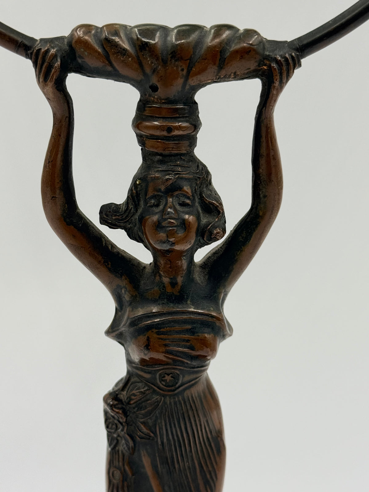 Art Nouveau Style Vintage Vanity Mirror with Female