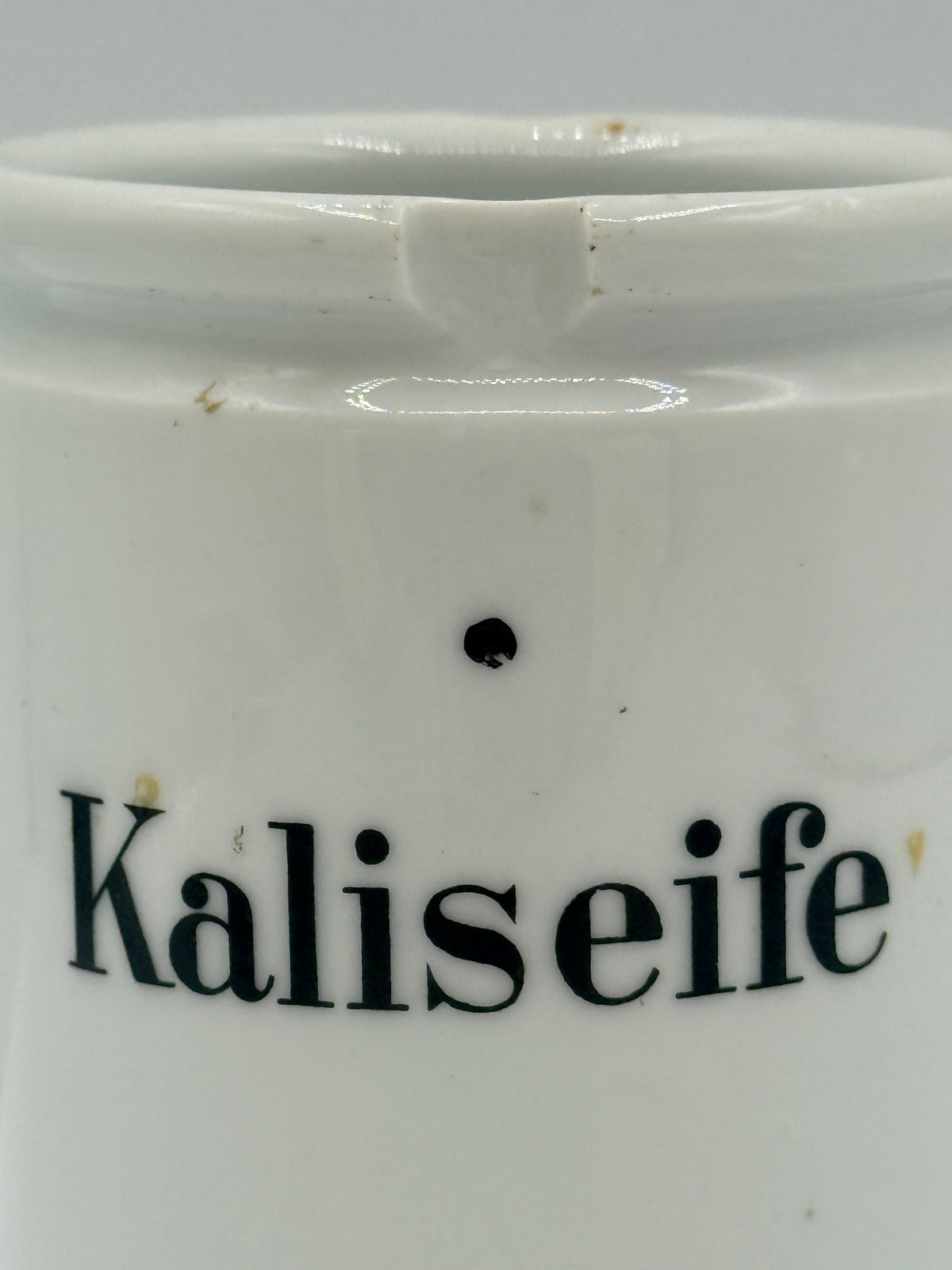White Soft Soap Apothecary Kaliseife Jar, 4"