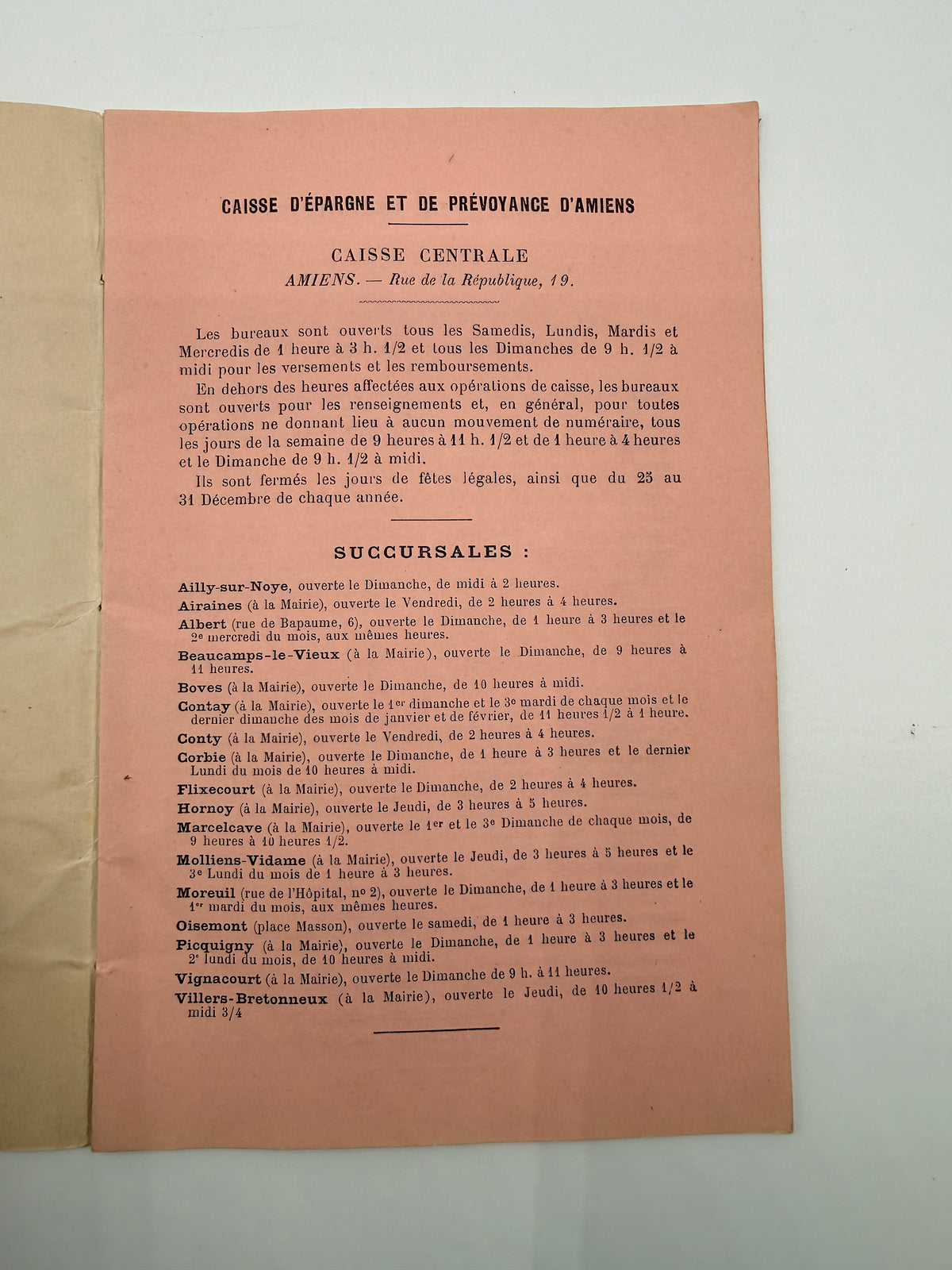 Vintage French Pink Paper Bank Booklet for Account Transactions