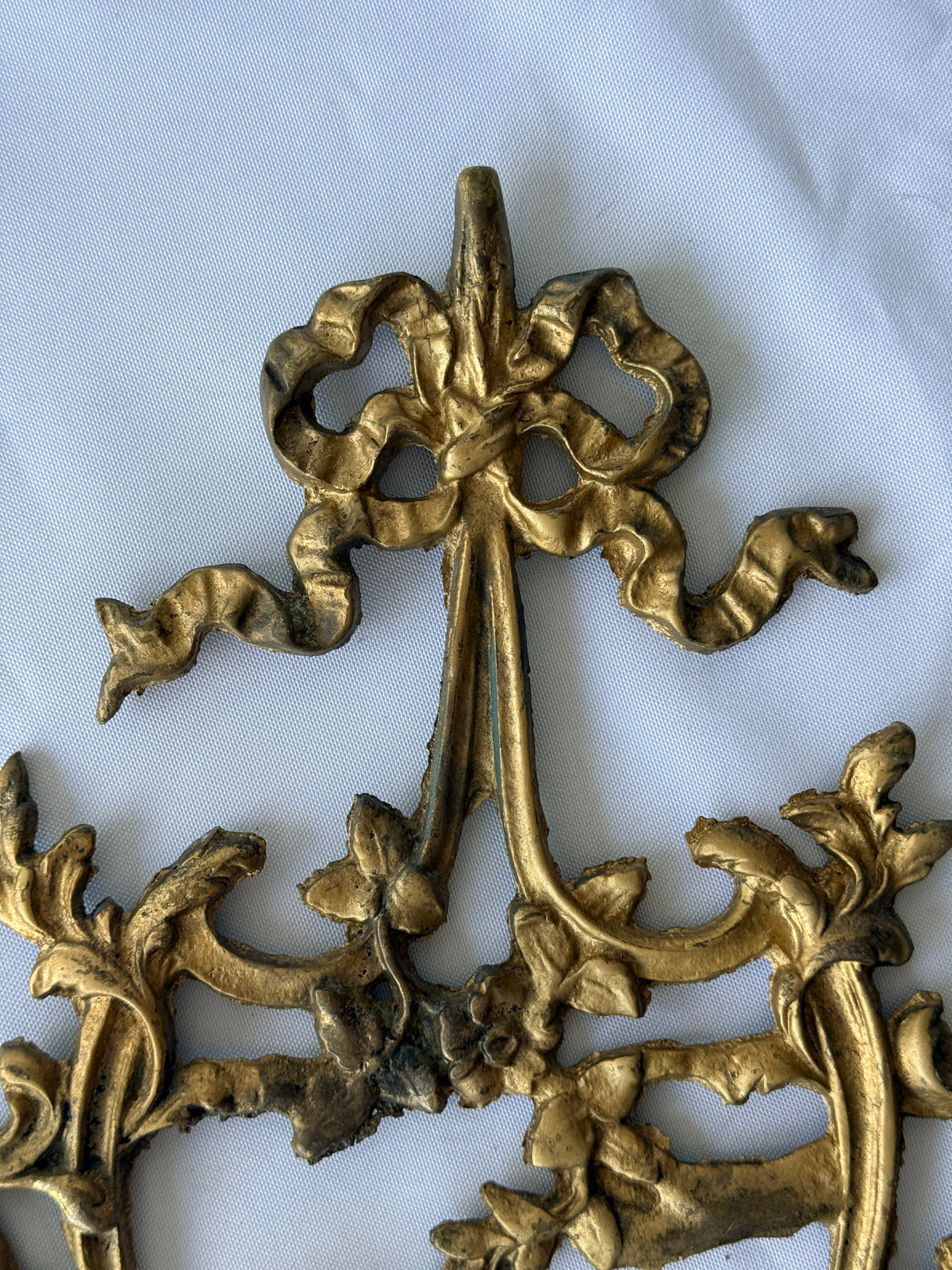 Antique Love Bird Rococo Revival French Style Cast Metal Wall Sconce
