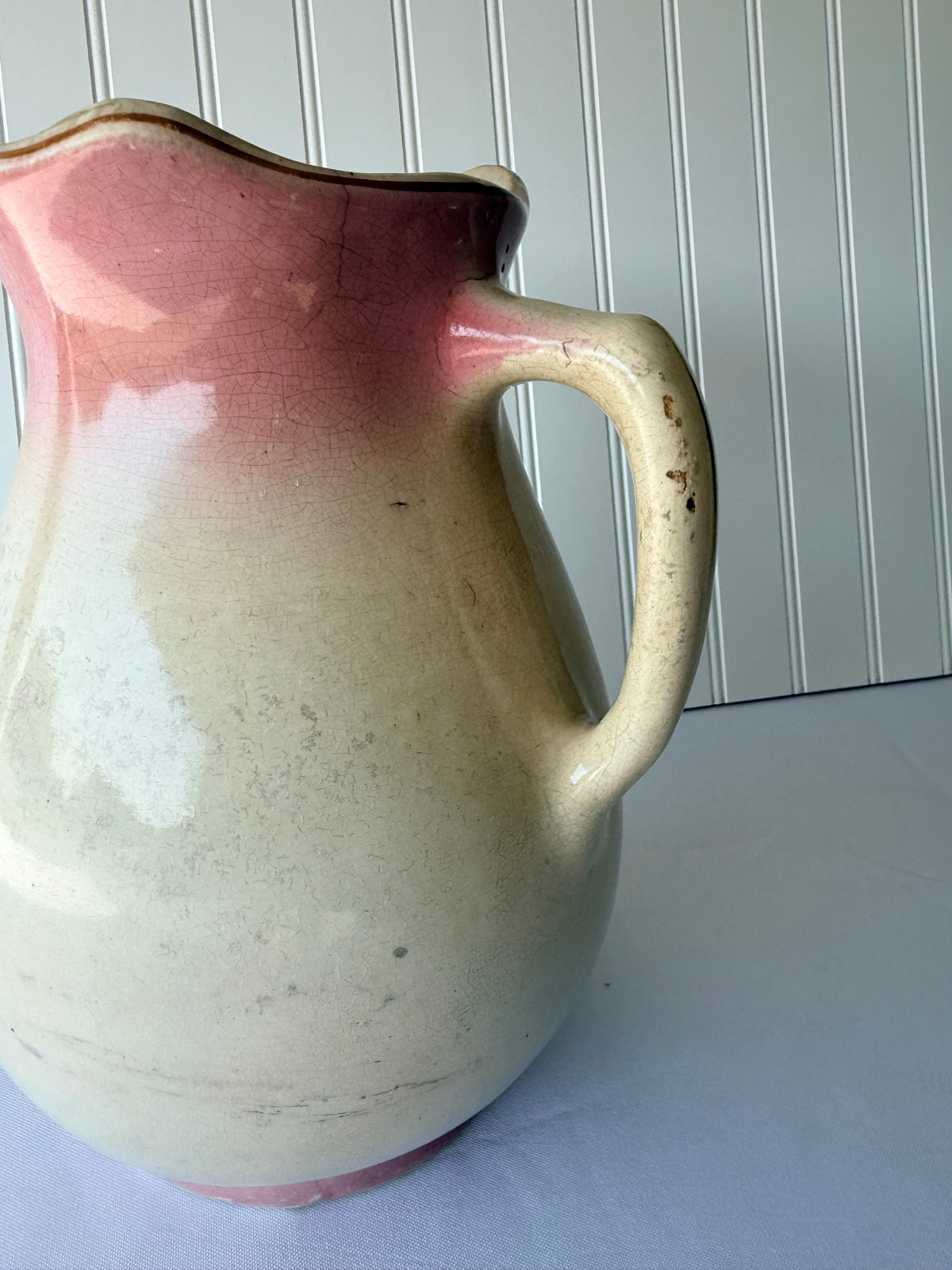 French Style Pink Ironstone Pitcher