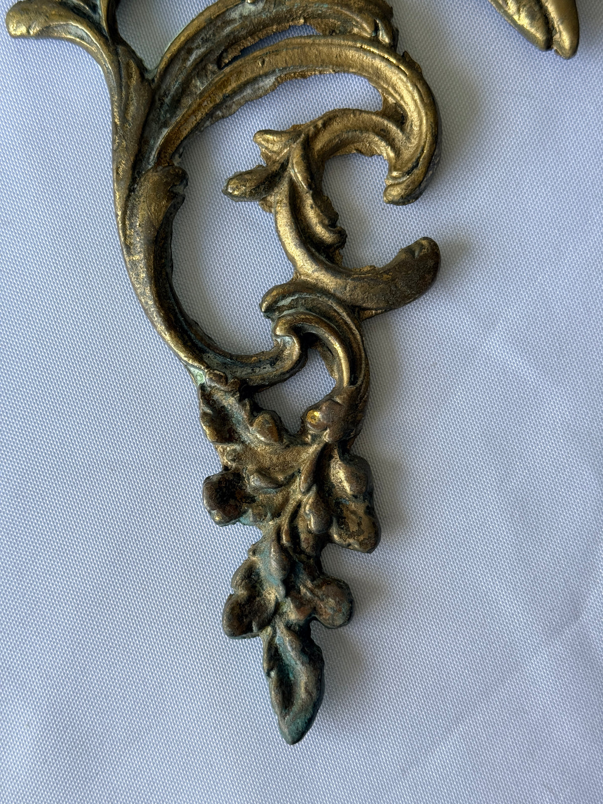 Antique Love Bird Rococo Revival French Style Cast Metal Wall Sconce