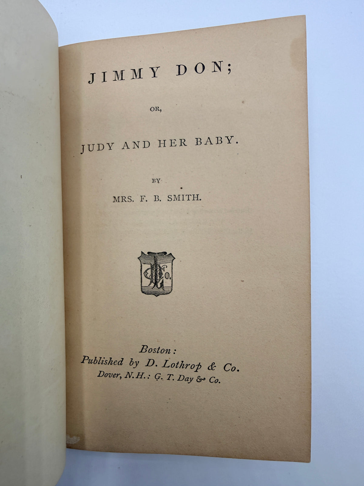 Jimmy Don, Antique Book, 1868