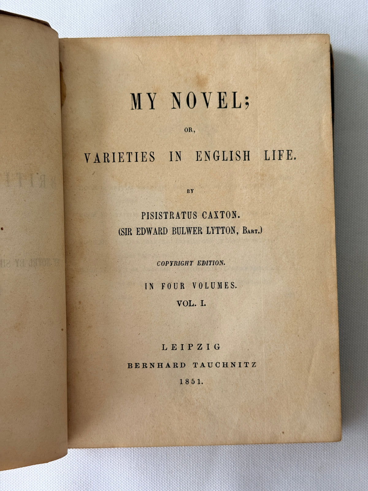 My Novel by Sir Edward Bulwer Lytton, 1851