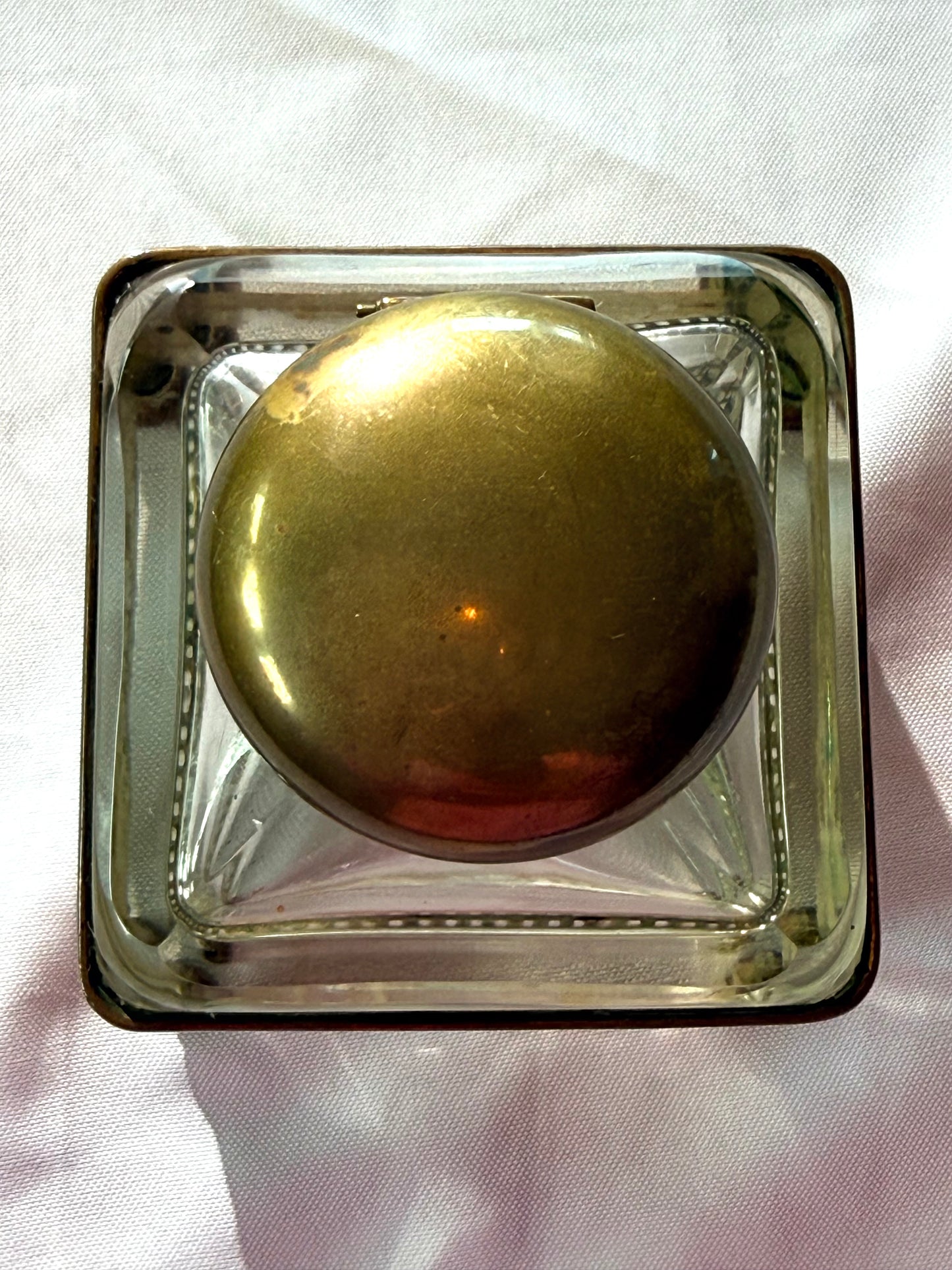 Large French Crystal Inkwell