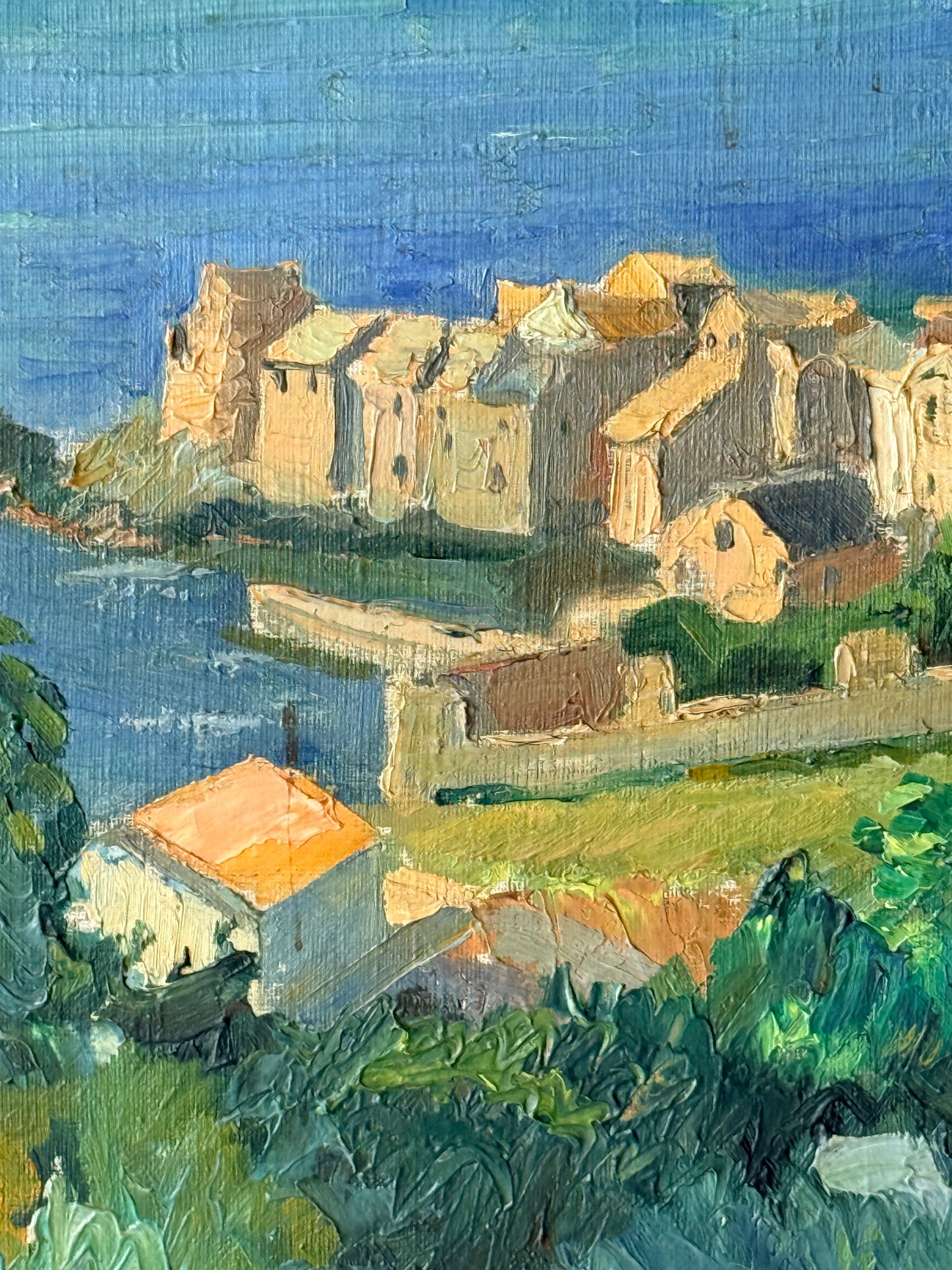 European Seascape Signed Oil Painting, 21”