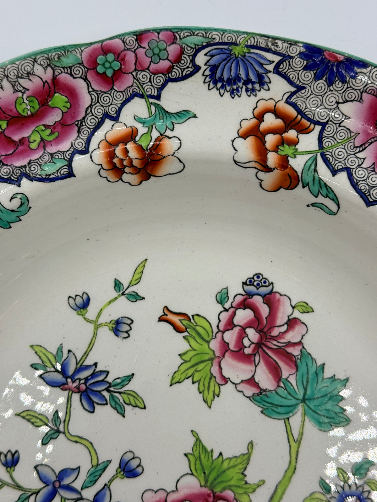 English Copeland Floral Dish, 9.75"