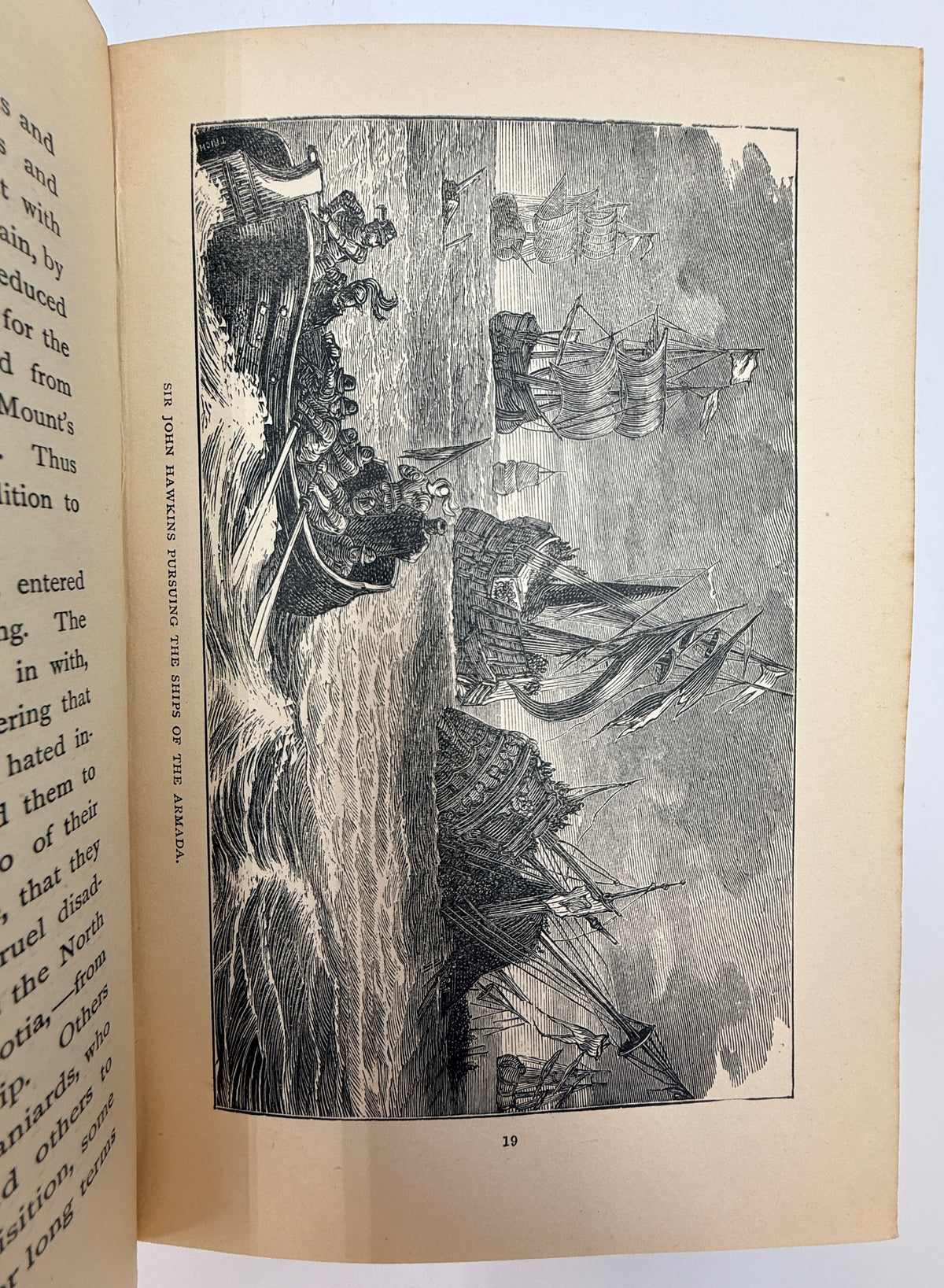 Half Hours On the Quarter Deck, Antique English White Vellum Book