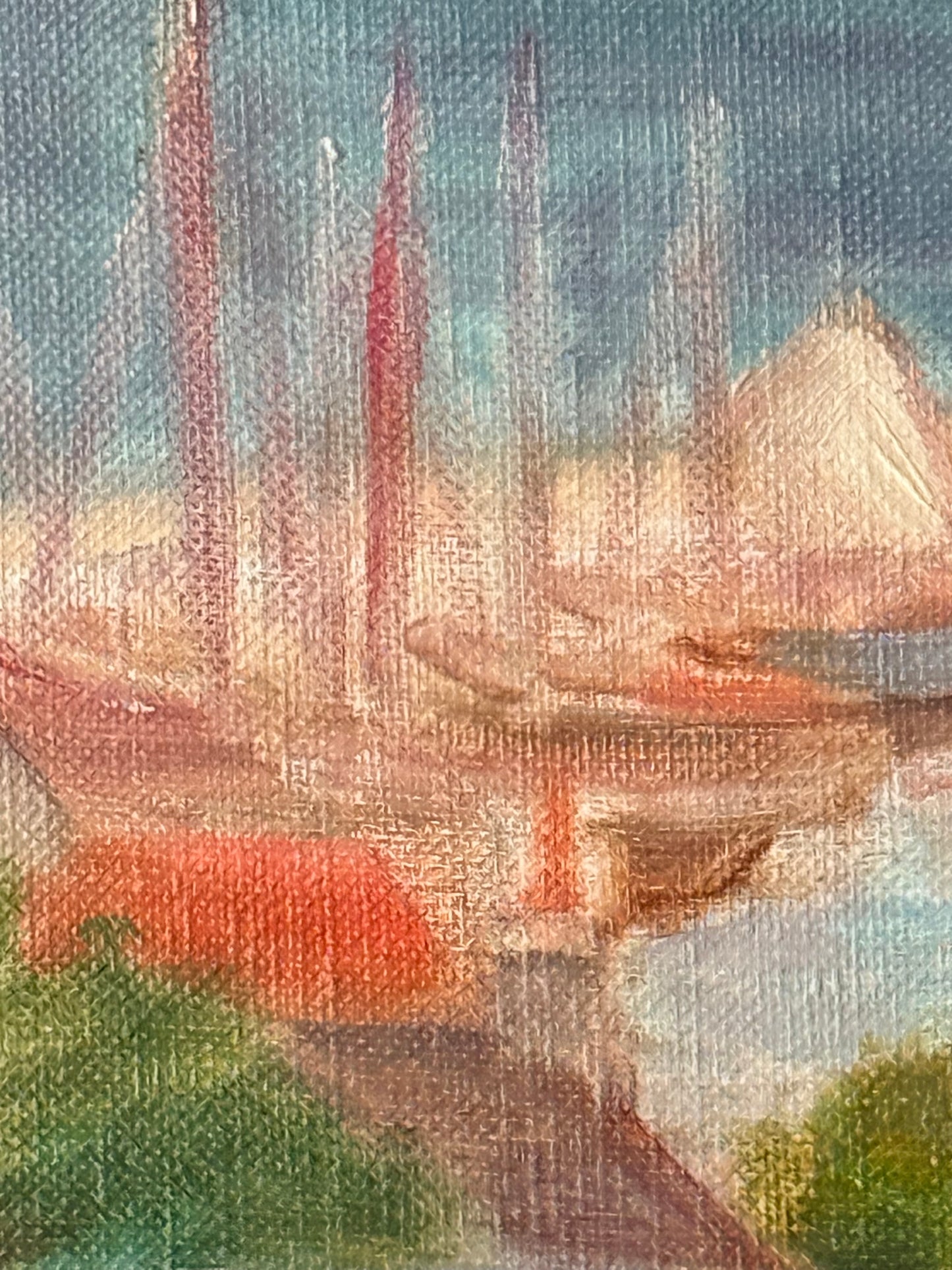 European Seascape Oil Painting, 21”, Cavaillon
