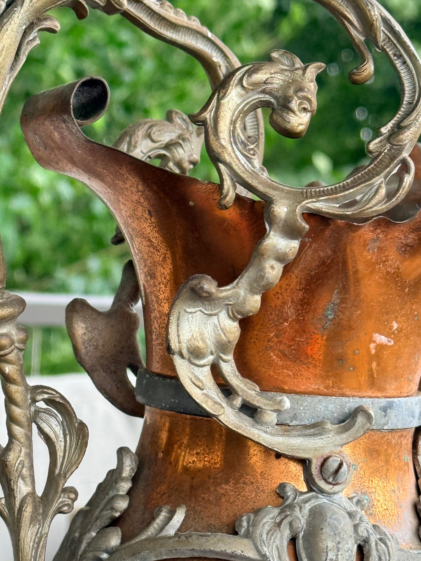 Baroque Style Antique Copper Ewer