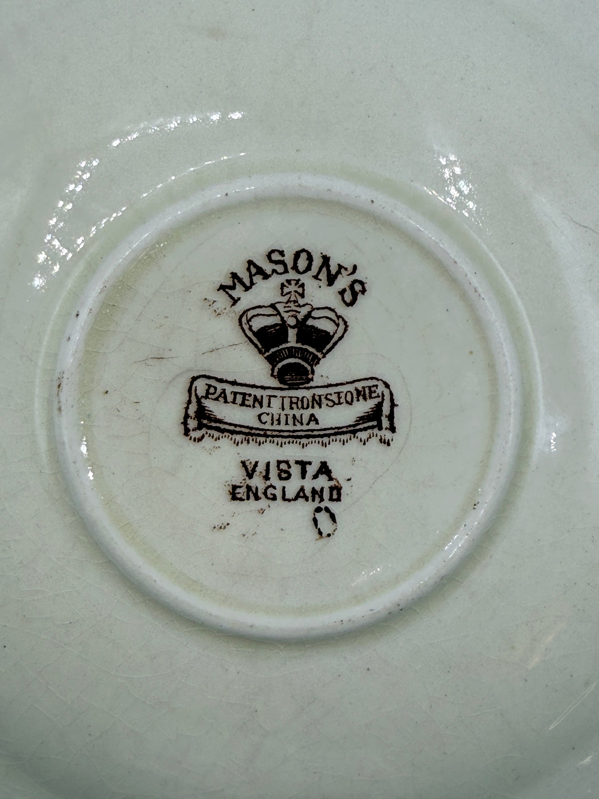 Vista English Brown Transferware Plate, Mason