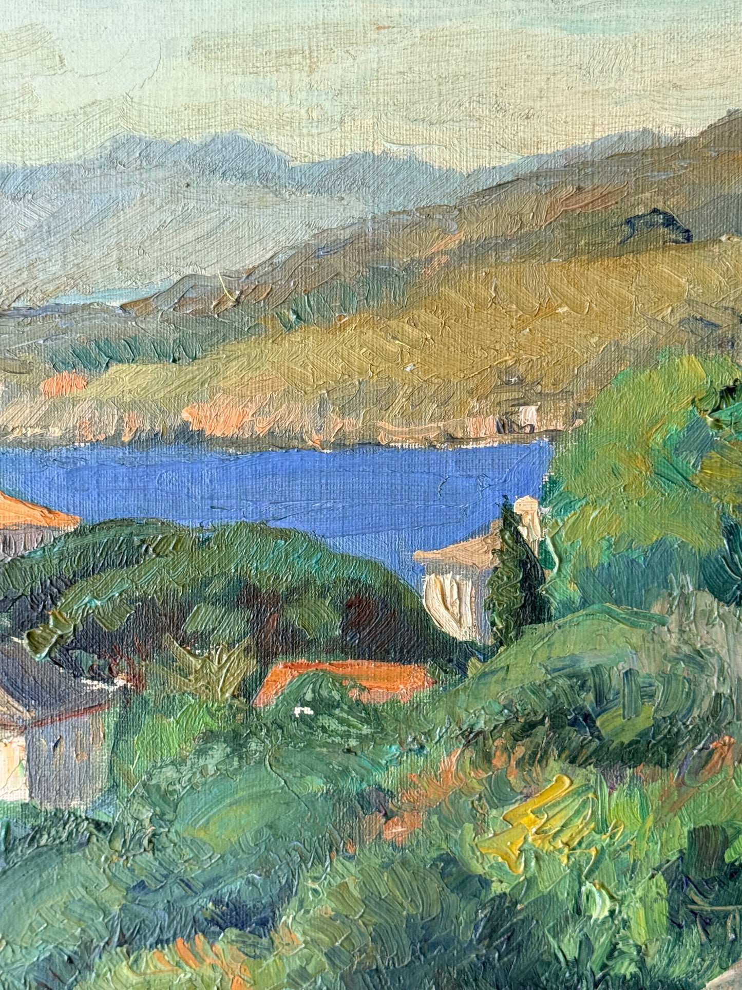 European Seascape Signed Oil Painting, 21”