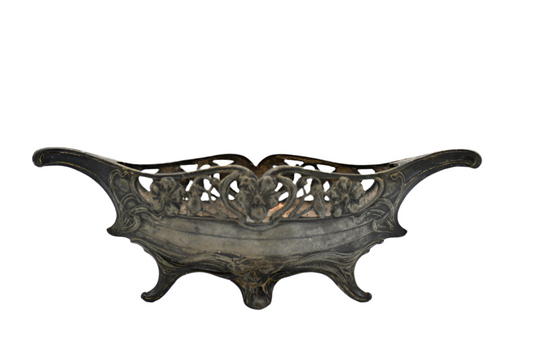 Antique Silver Open Jardiniere, 11"