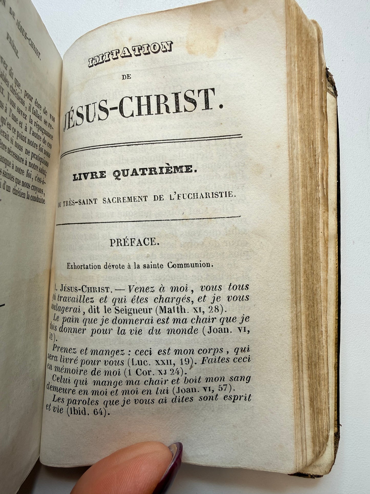 Imitation of Jesus Christ, Leather French Book, 1843