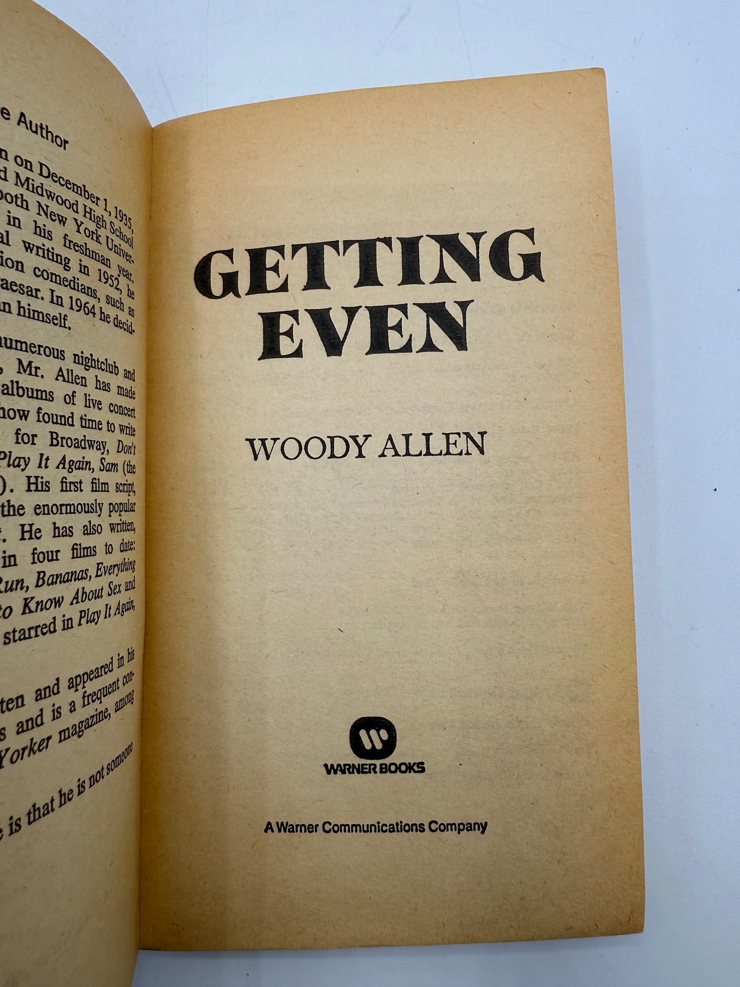 Getting Even By Woody Allen paperback book