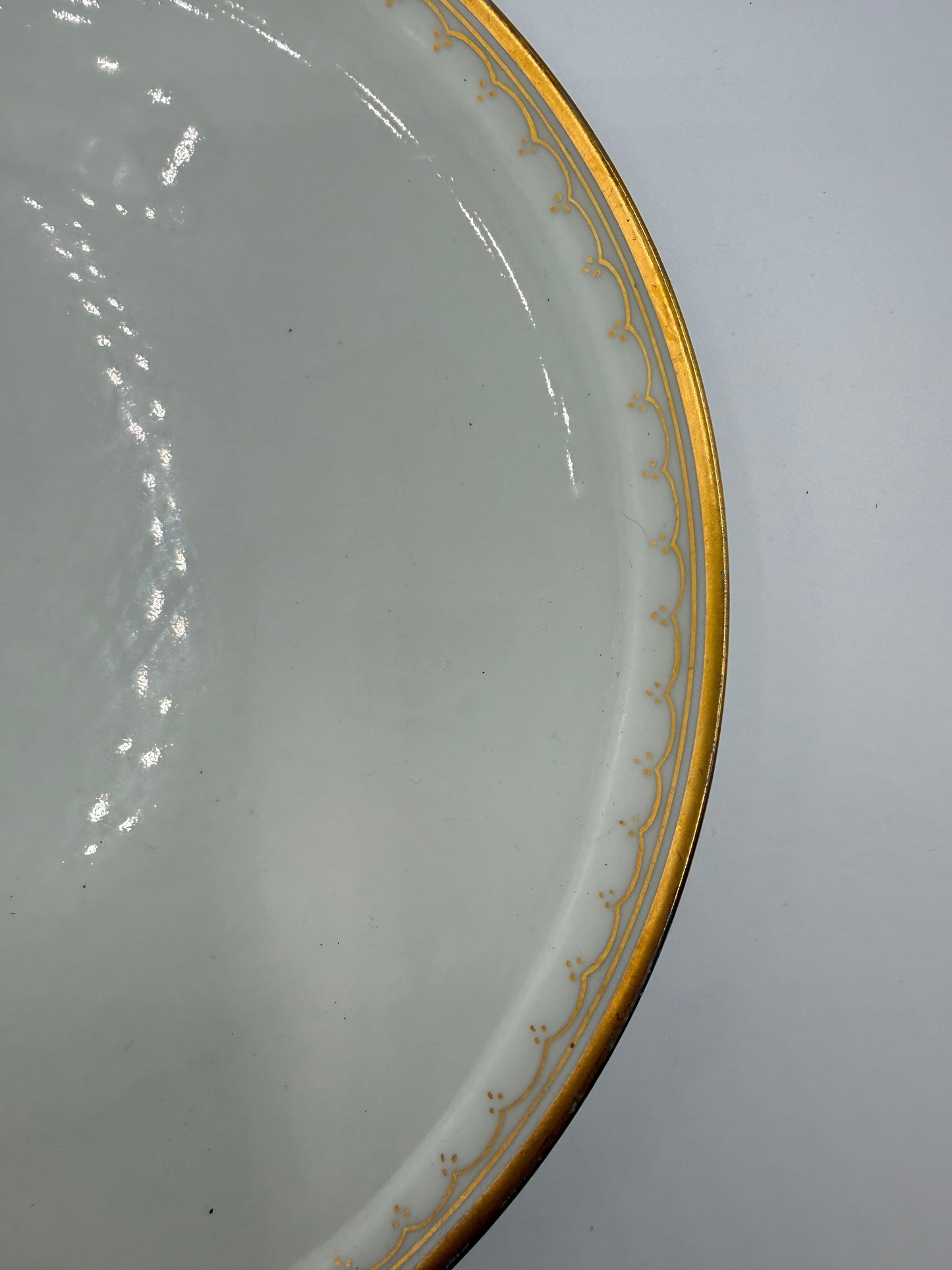 Haviland France Gold and White Plate, 8” DSM Vintage