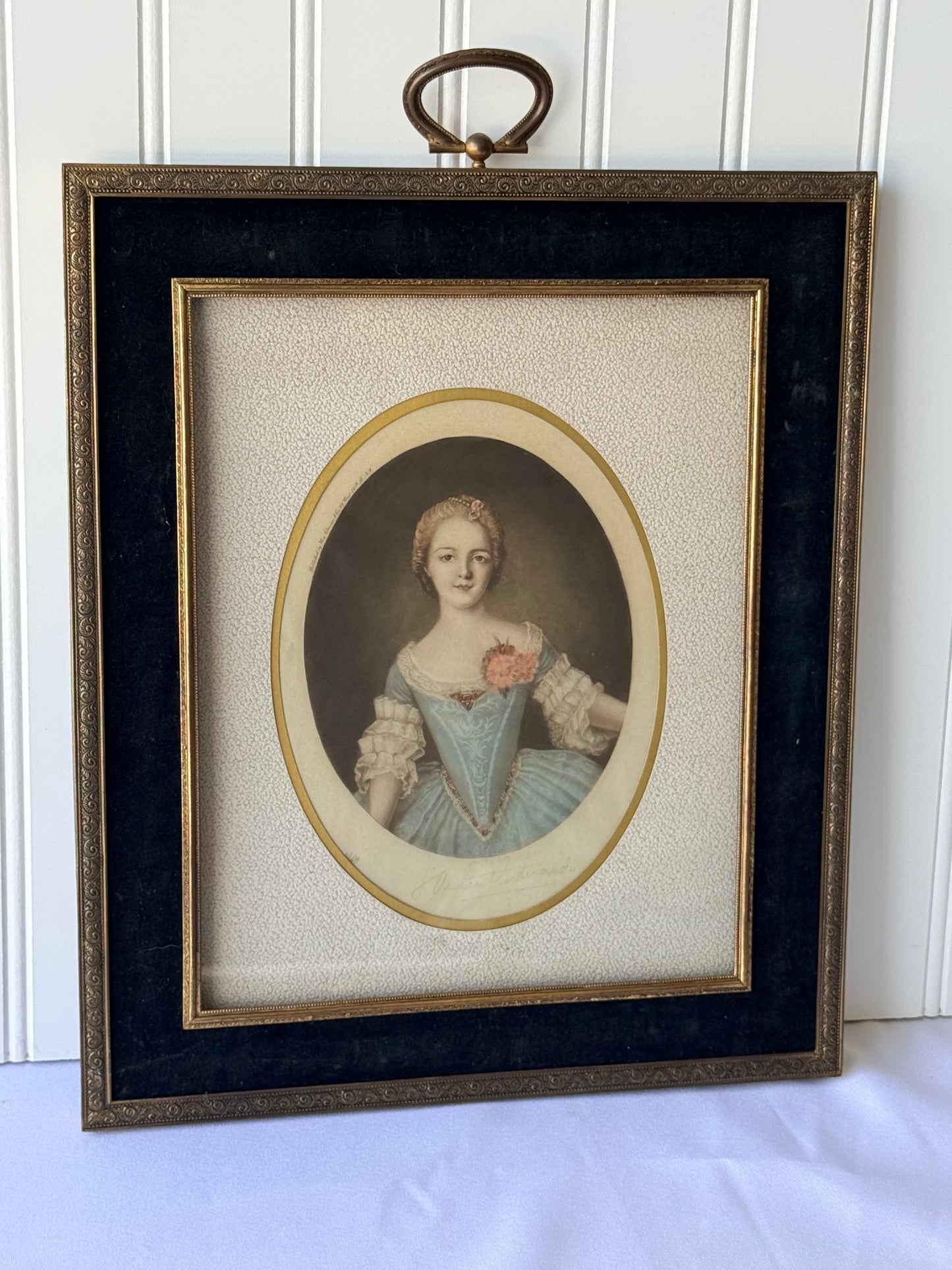 Antique Framed Female Portait, 13”