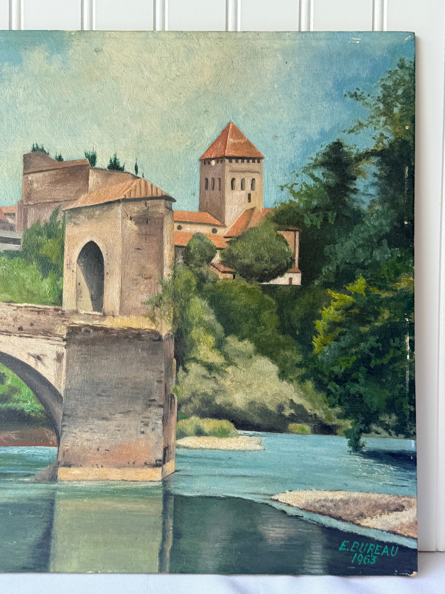 Sauveterre-de-Bearn & Pont de la Légende French Oil Painting, 16”