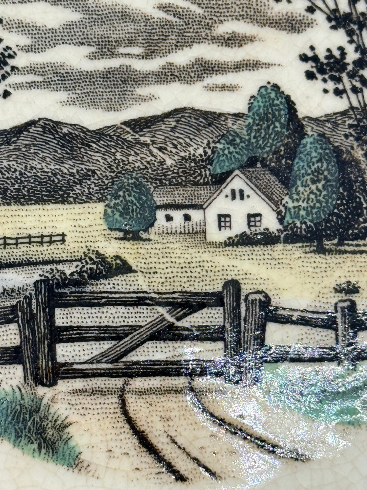 Vintage Pastoral Country Transferware Plate