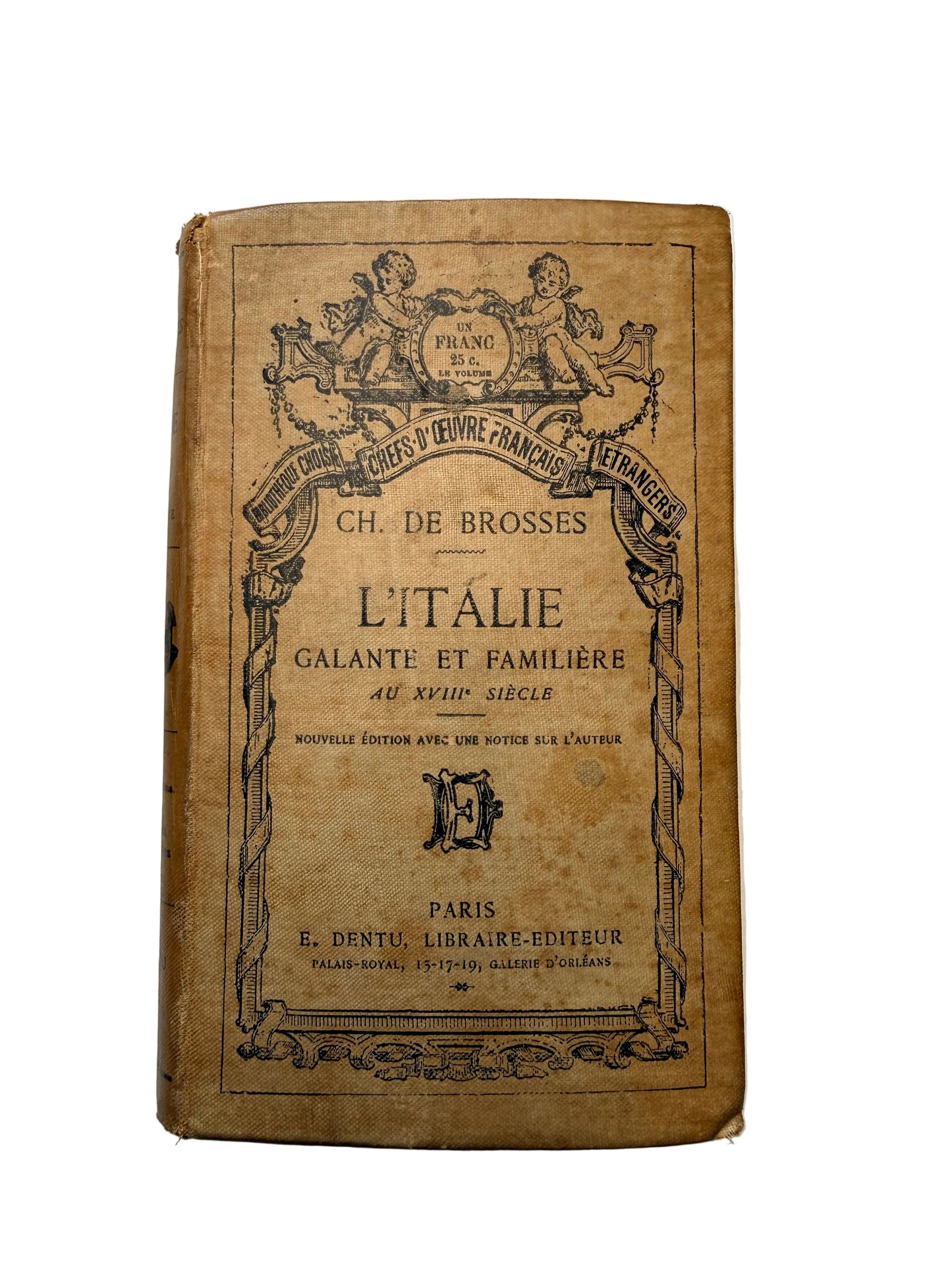 Vintage book with decorative cover on a white background