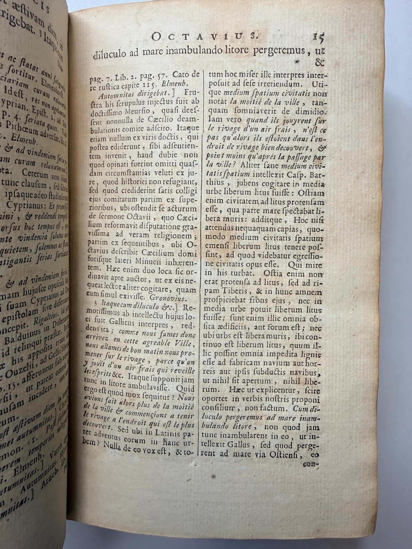 Octavius by Minucius Felix, White Vellum Book, 1709, Latin