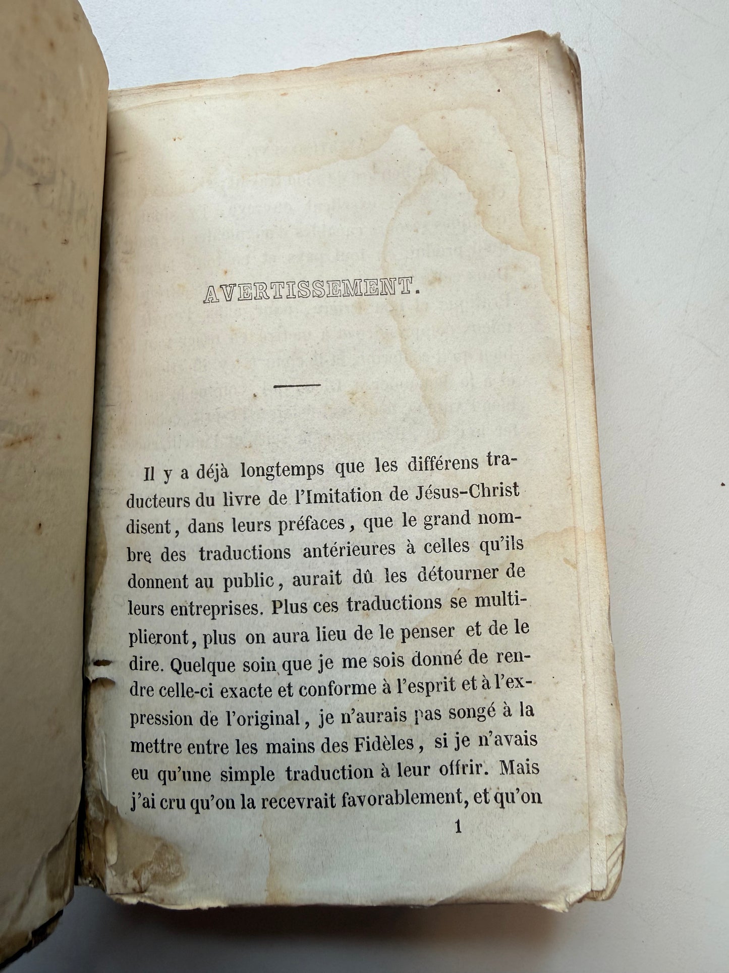 Imitation of Jesus Christ, Leather French Book, 1843