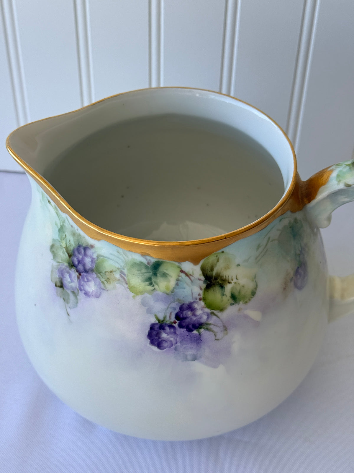 Limoges French Blackberry Hand Painted Pitcher