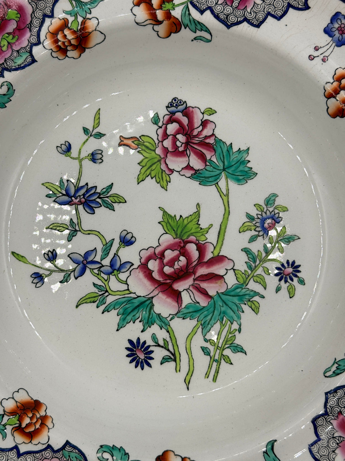 English Copeland Floral Dish, 9.75"