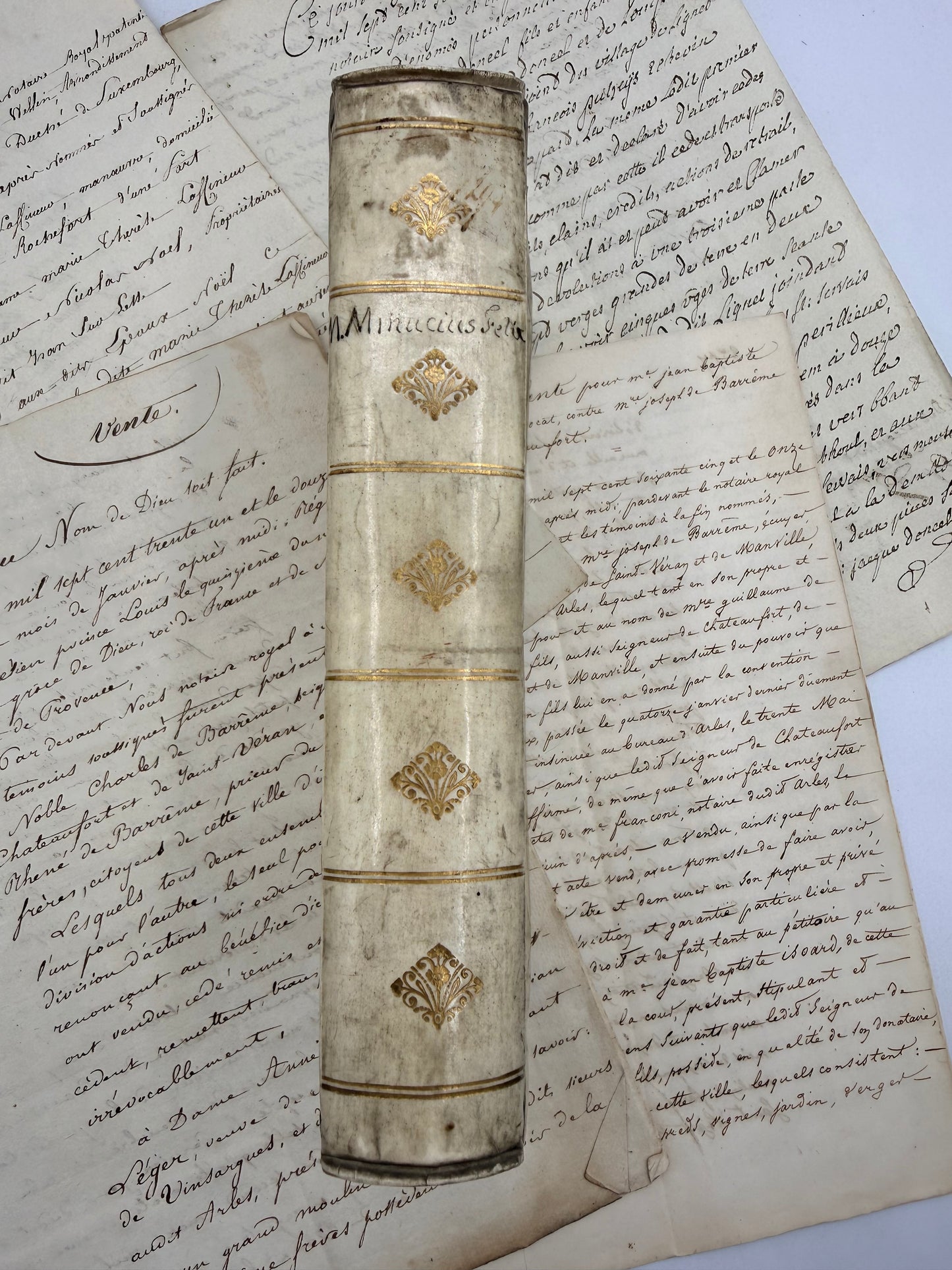 Octavius by Minucius Felix, White Vellum Book, 1709, Latin