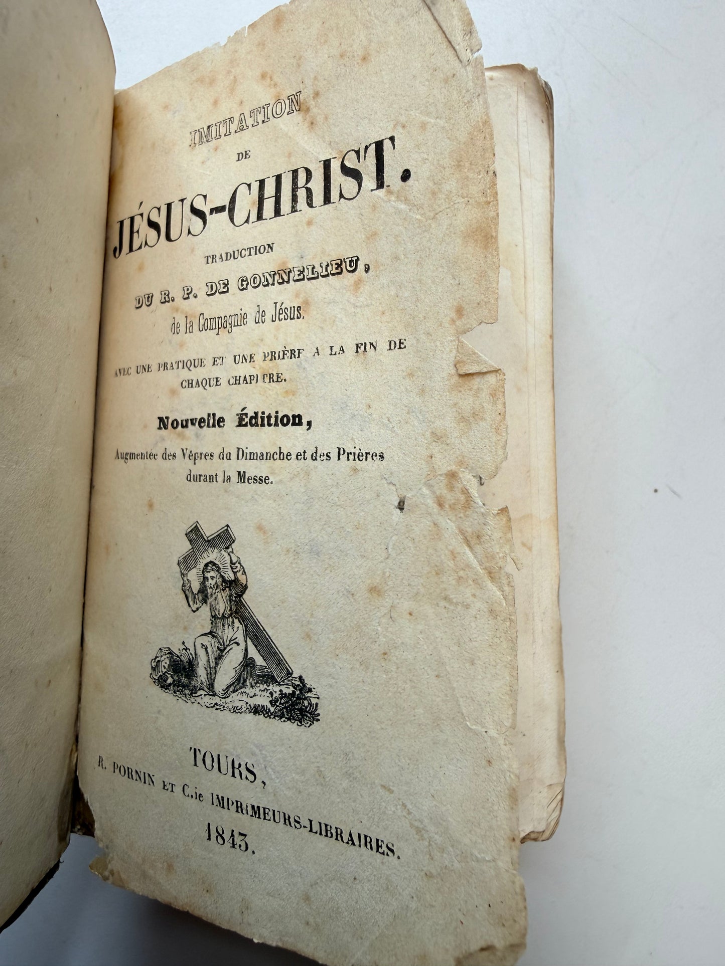 Imitation of Jesus Christ, Leather French Book, 1843