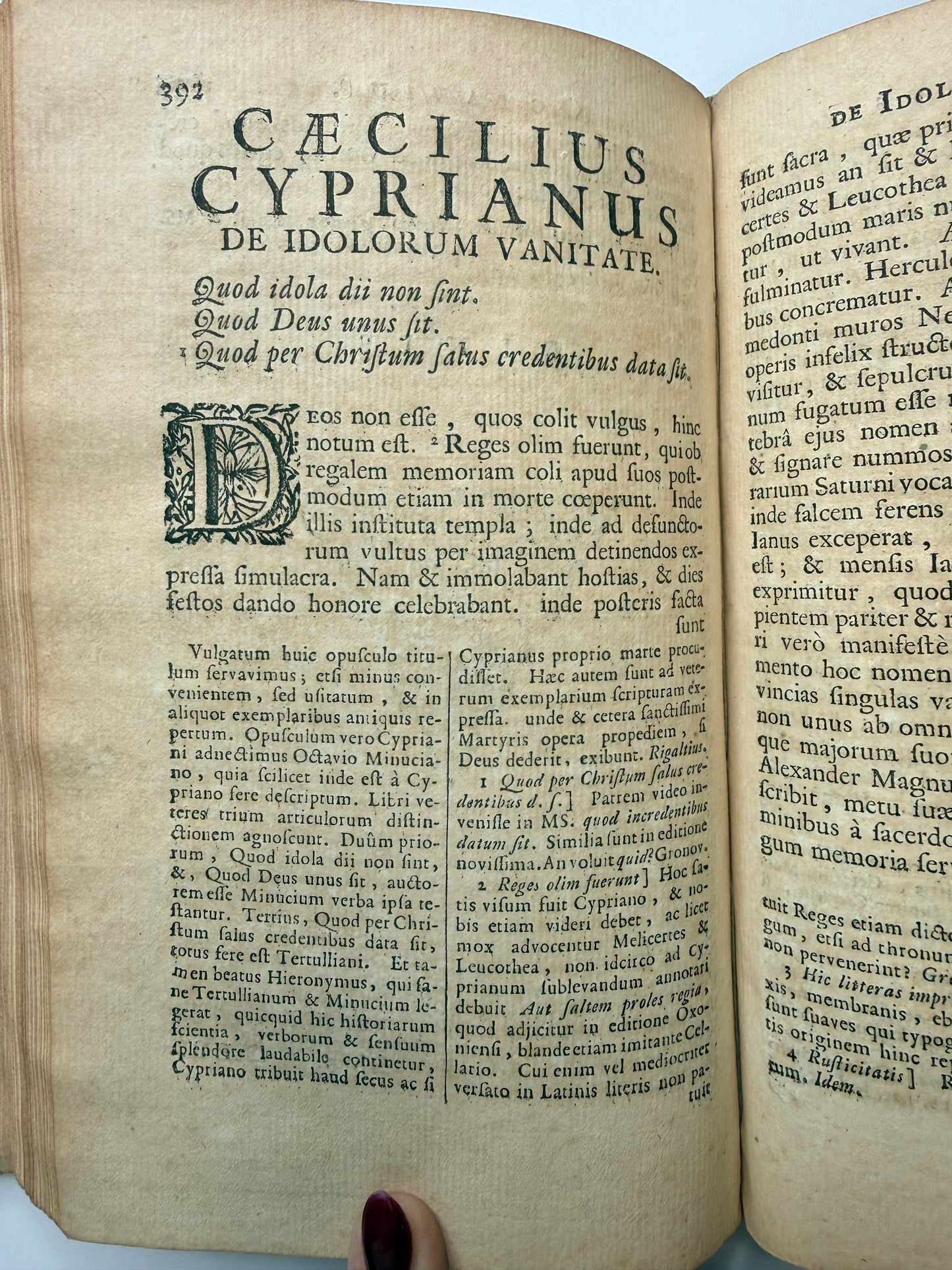 Octavius by Minucius Felix, White Vellum Book, 1709, Latin