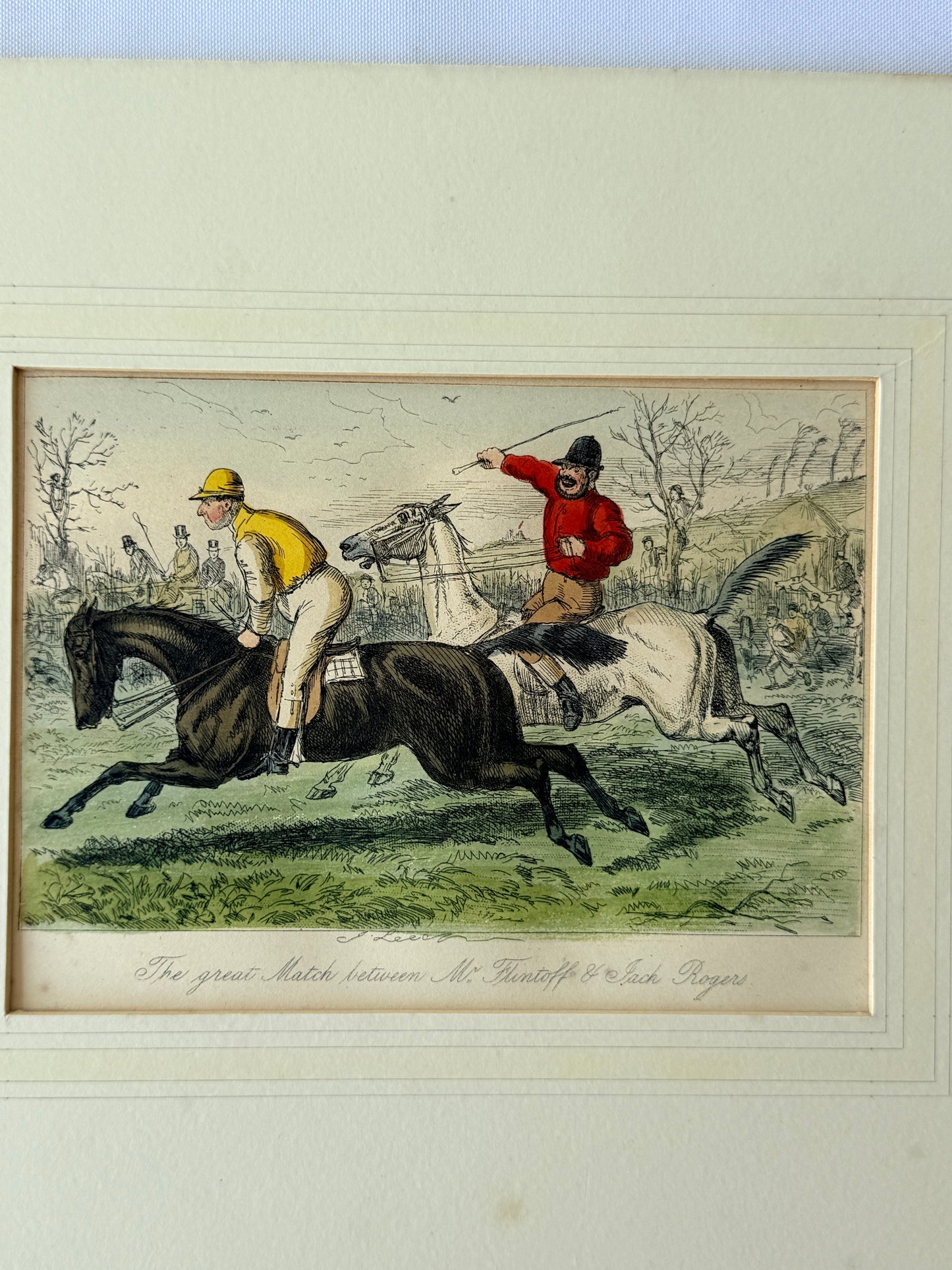 John Leech Equestrian Etching, 1850’s