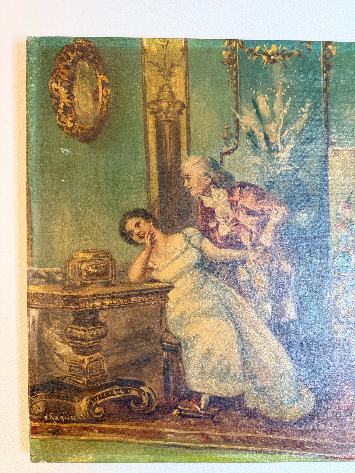 European Antique Oil Painting, 24”