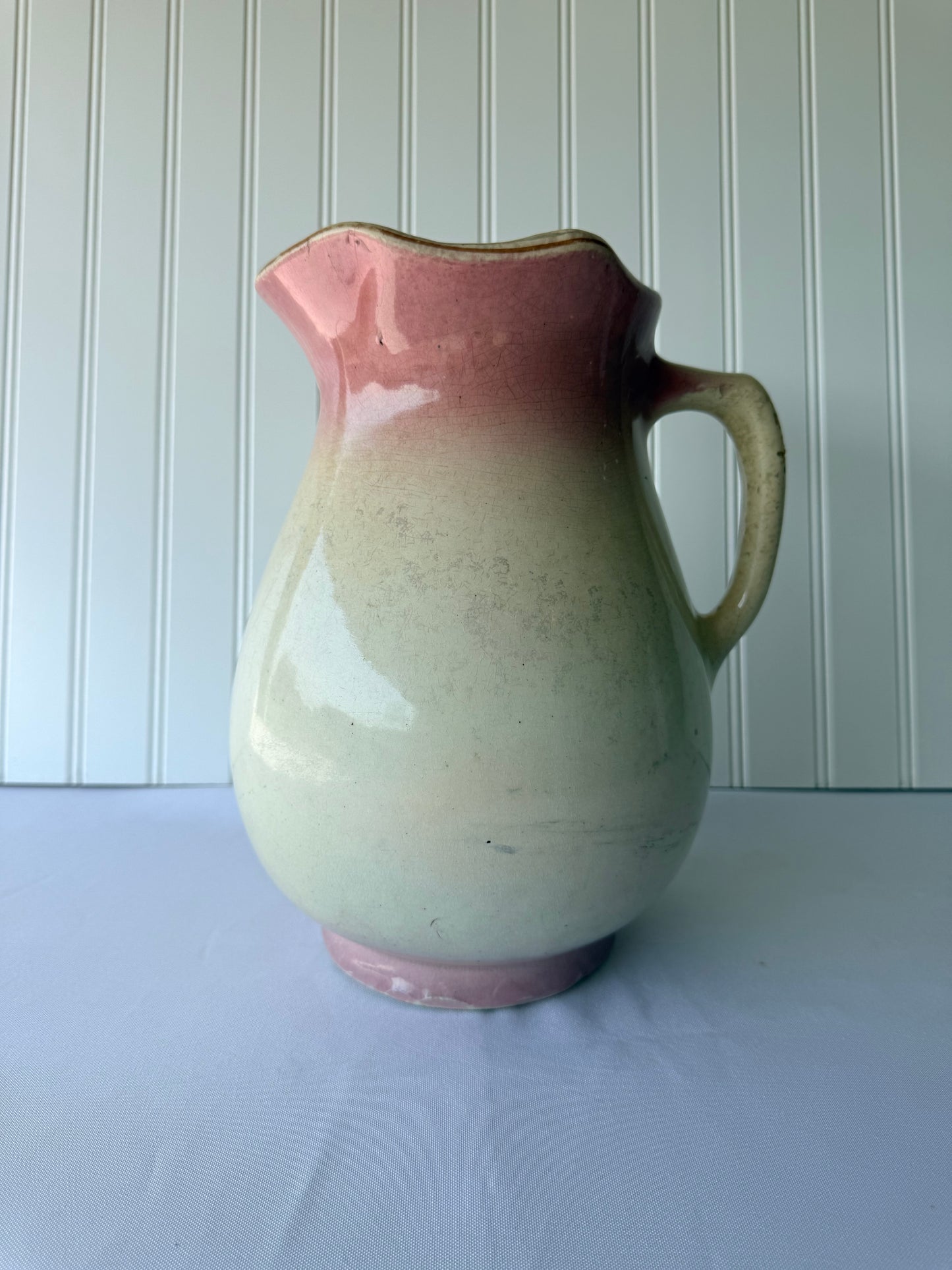 French Style Pink Ironstone Pitcher