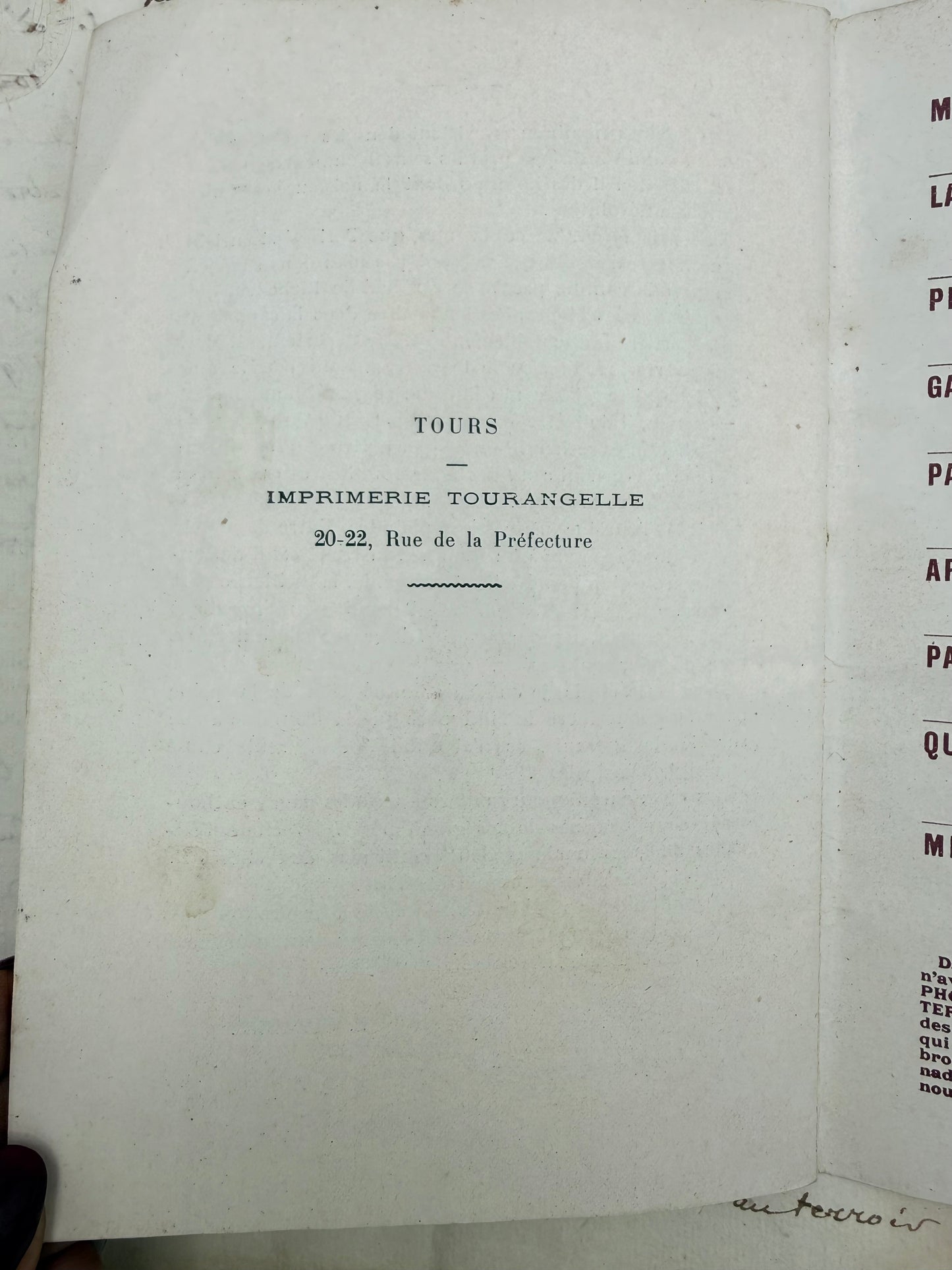 Plessis Les Tours, French Architecture Pamphlet