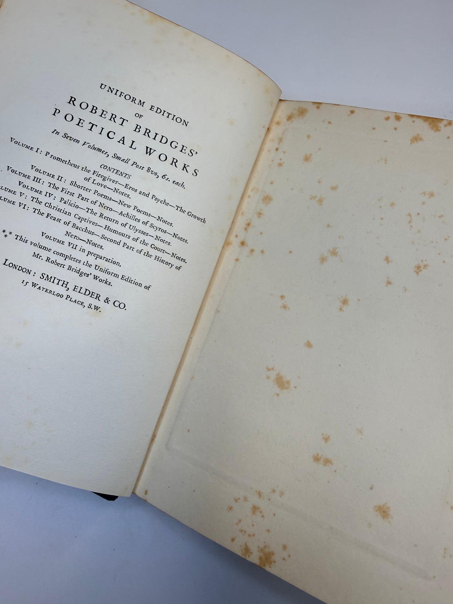 Robert Bridges Poetical Works, 1912