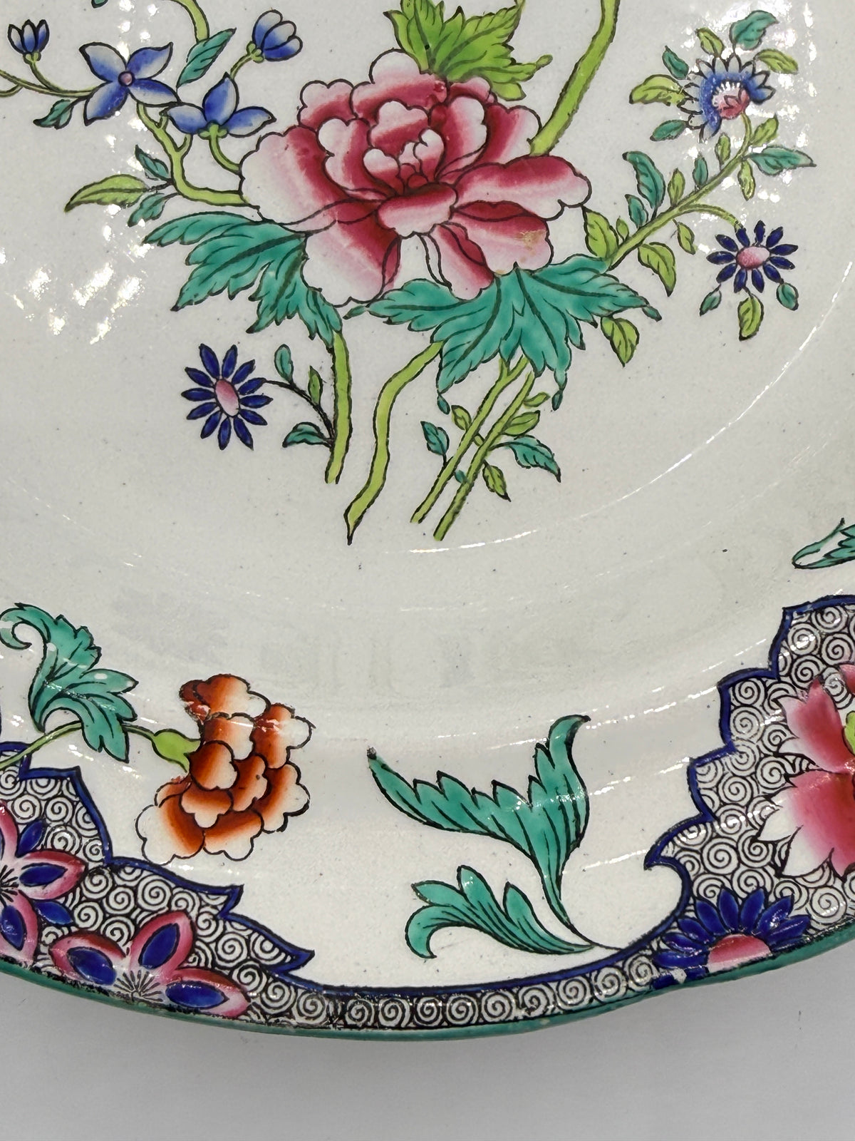 English Copeland Floral Dish, 9.75"