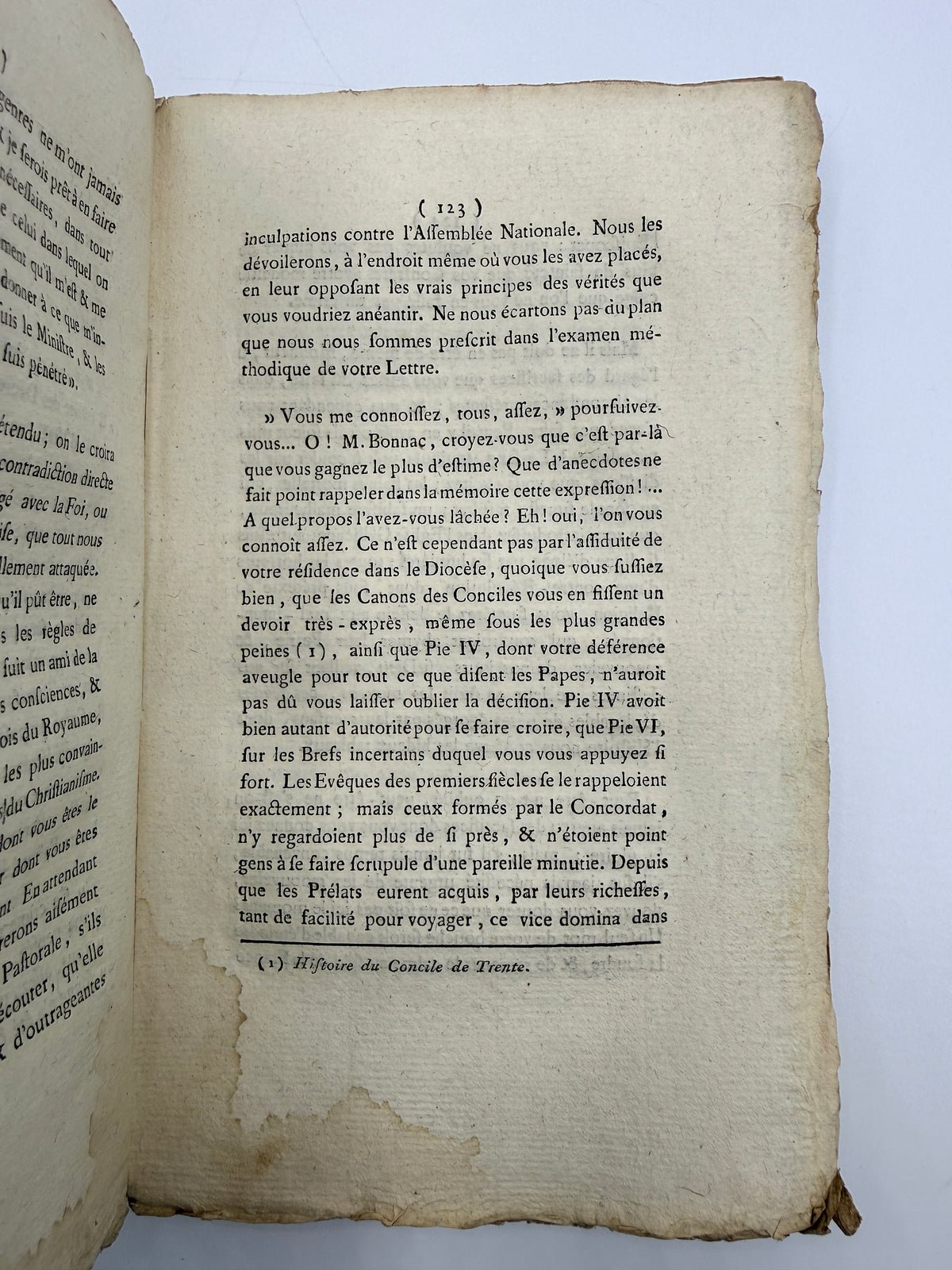 Pastoral Instruction, 1792, French Antique Soft Cover Book