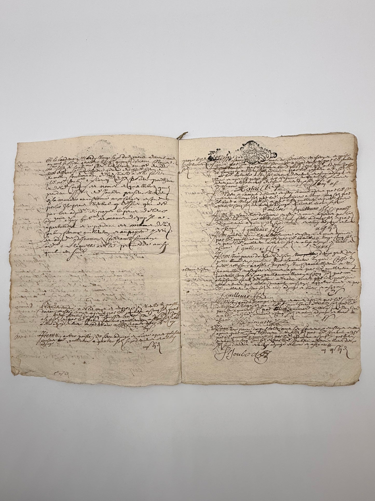 French Handwritten Document, 1695, 16-page