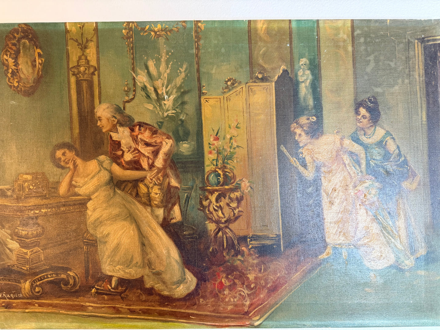 European Antique Oil Painting, 24”