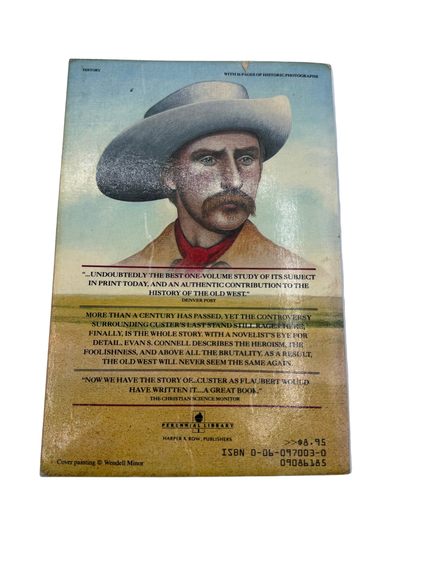 Book cover with a portrait of a man in a hat and text on a white background