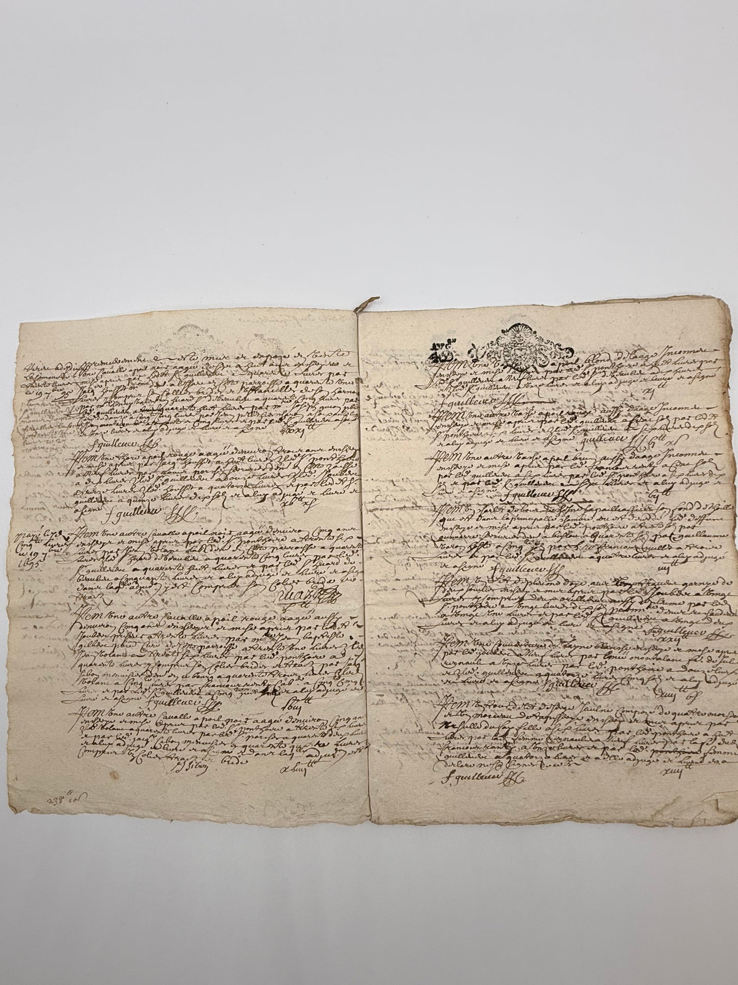 French Handwritten Document, 1695, 16-page