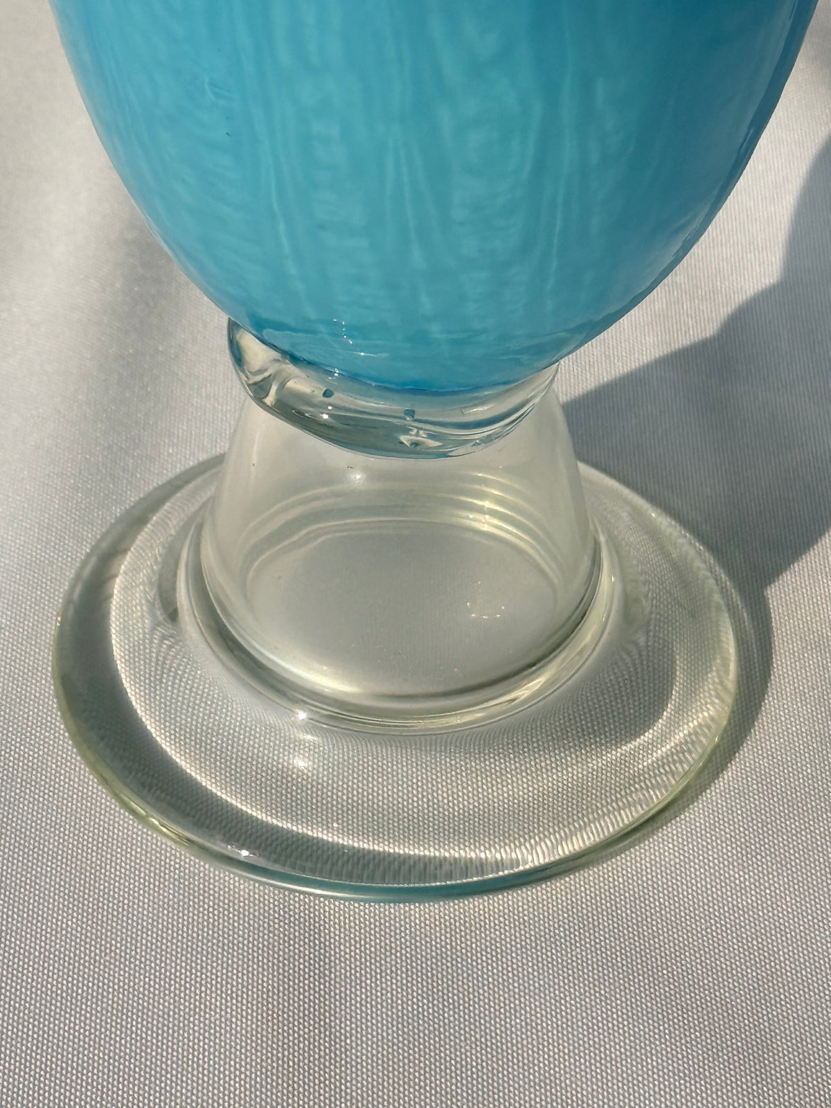 Blue Italian Style Mid-Century Modern Glass Vase, 9” DSM Vintage