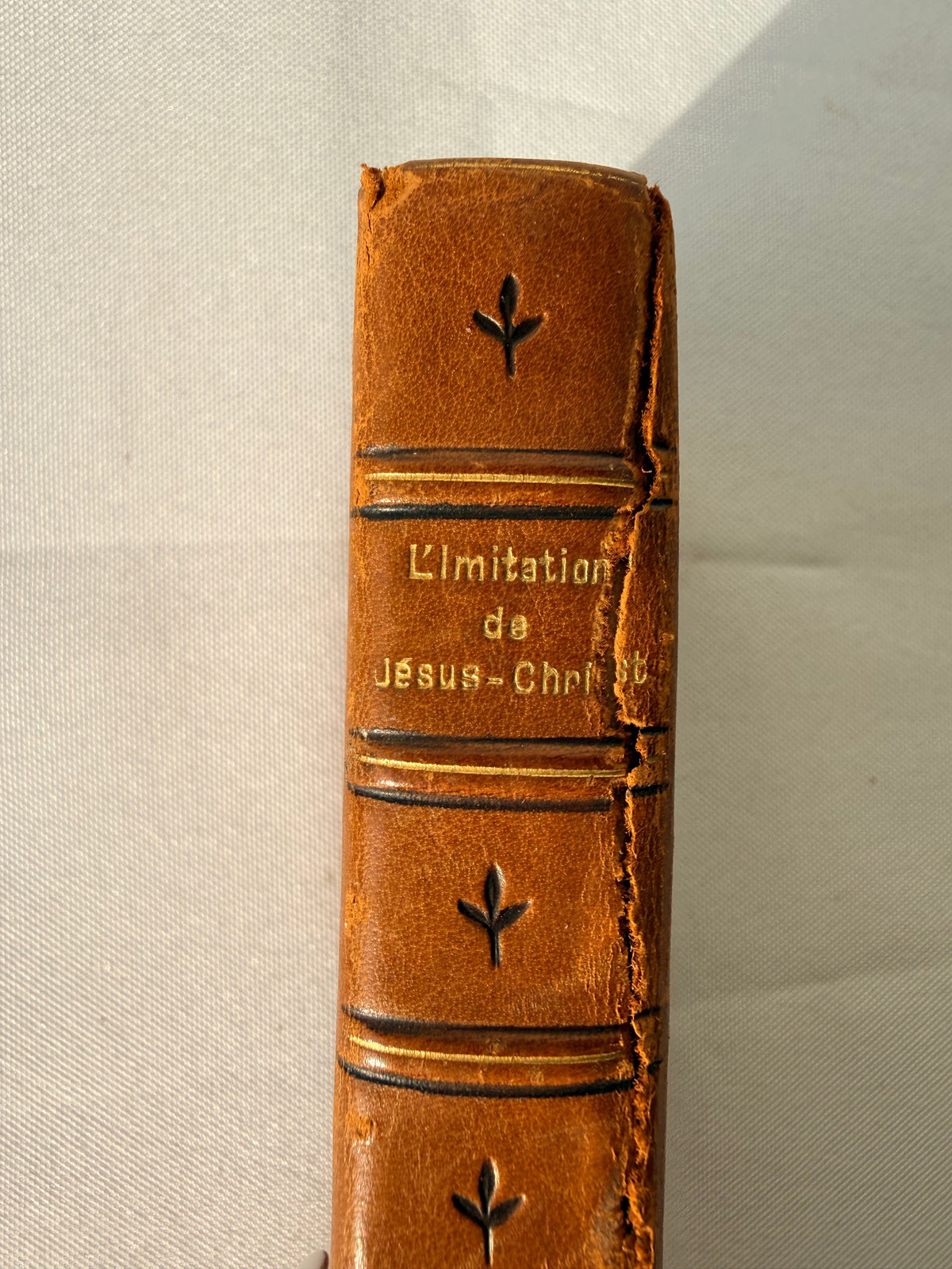 French Leather Prayer Book, L’Imitation de Jesus Christ DSM Vintage