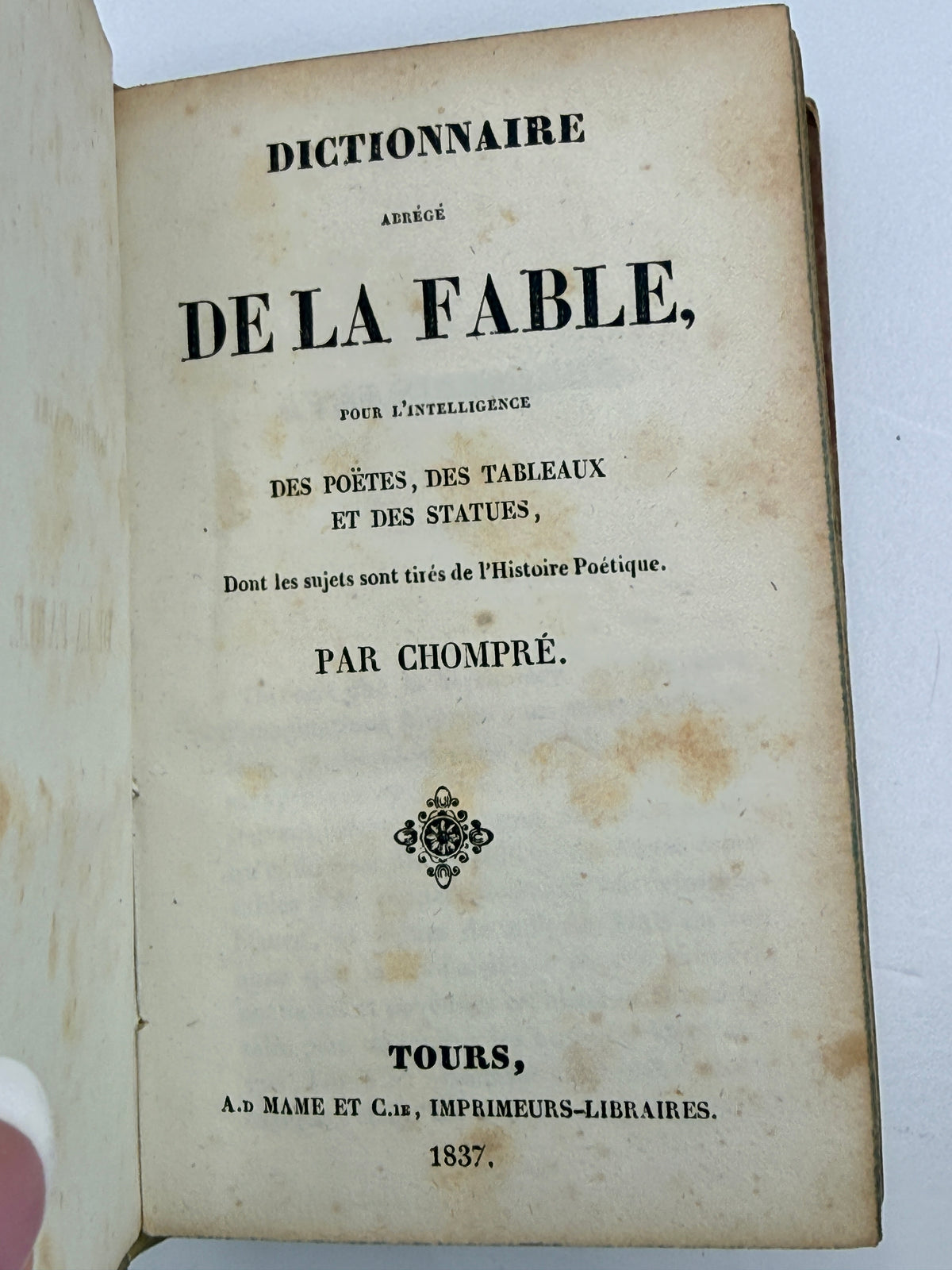 Dictionnaire Abrege de la Fable by Chompre, 1837