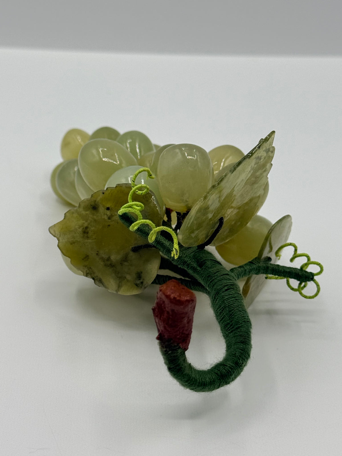 Glass Green Grapes Decor. 6”